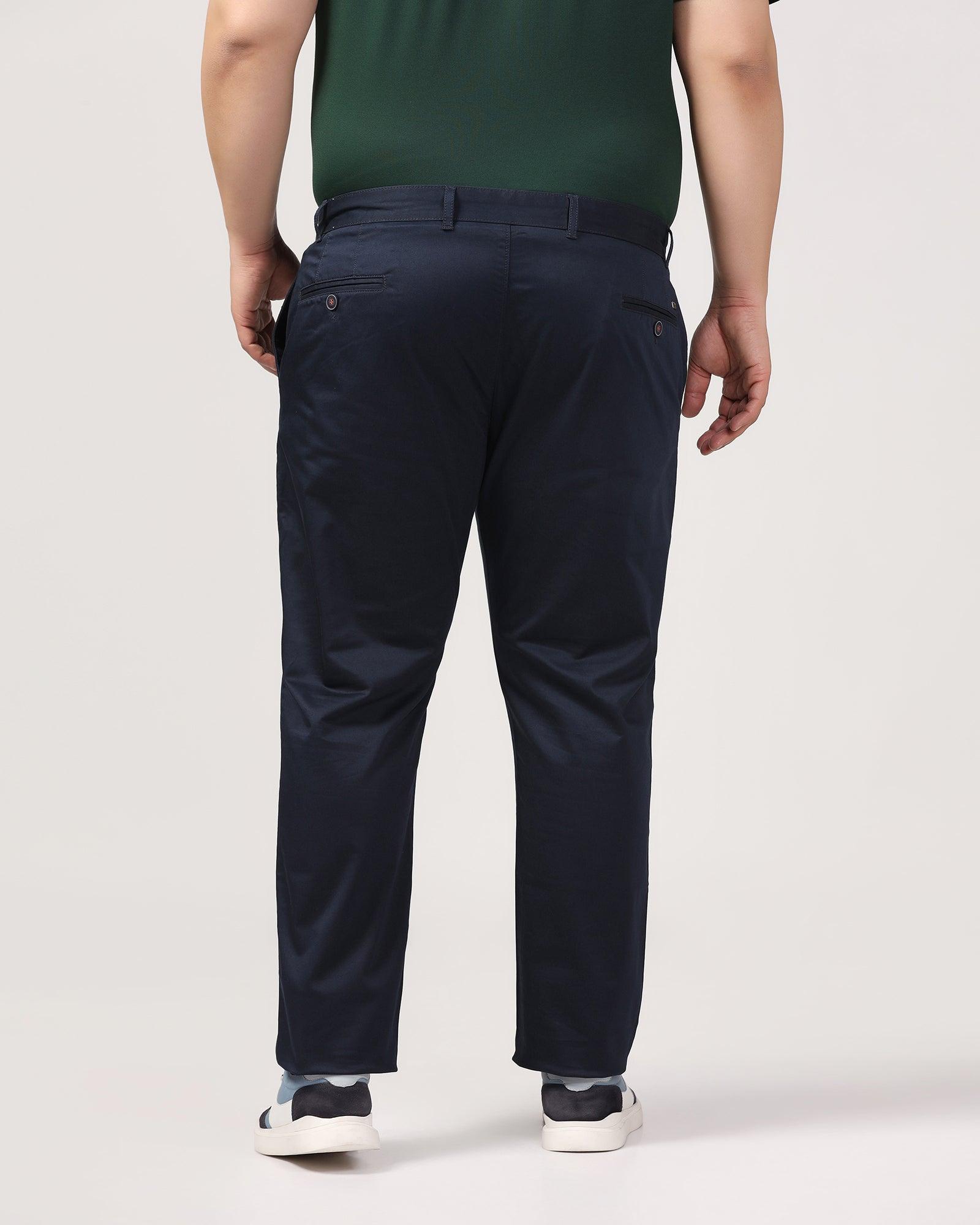 Must Haves Slim Comfort B-95 Casual Twilight Navy Solid Khakis - Kolt - Blackberrys