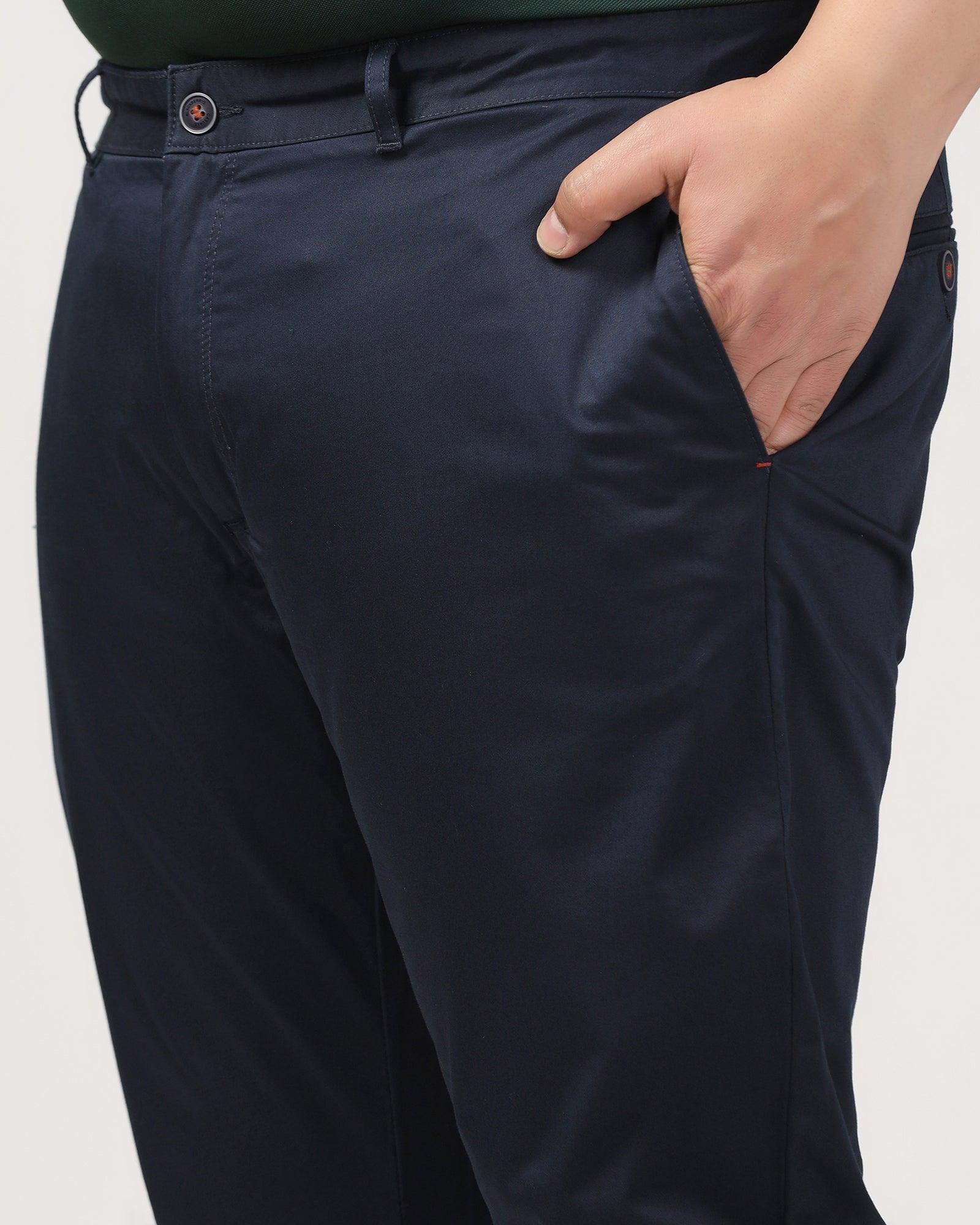 Must Haves Slim Comfort B-95 Casual Twilight Navy Solid Khakis - Kolt - Blackberrys