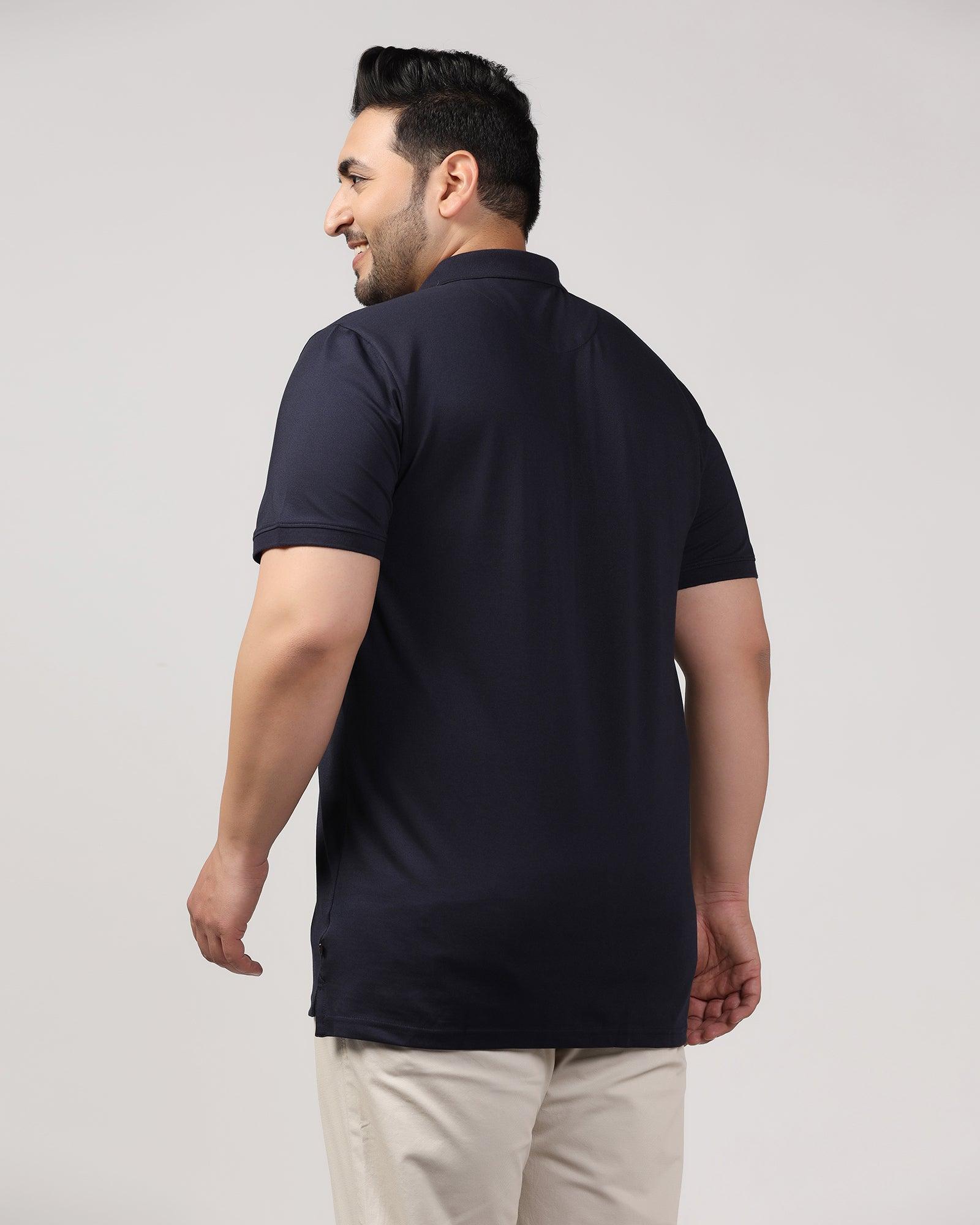 Must Haves Polo Navy Solid T Shirt - Yuki - Blackberrys