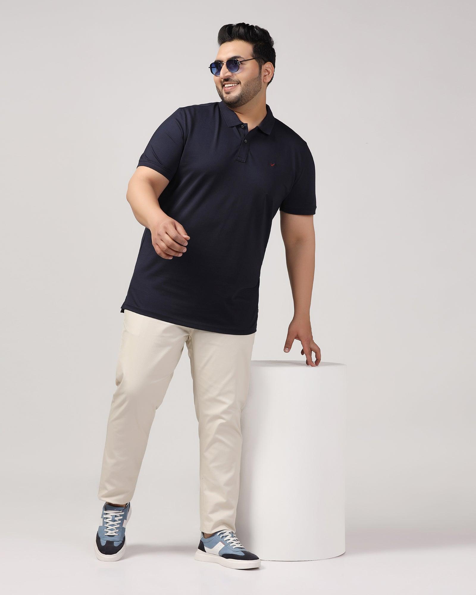 Must Haves Polo Navy Solid T Shirt - Yuki - Blackberrys