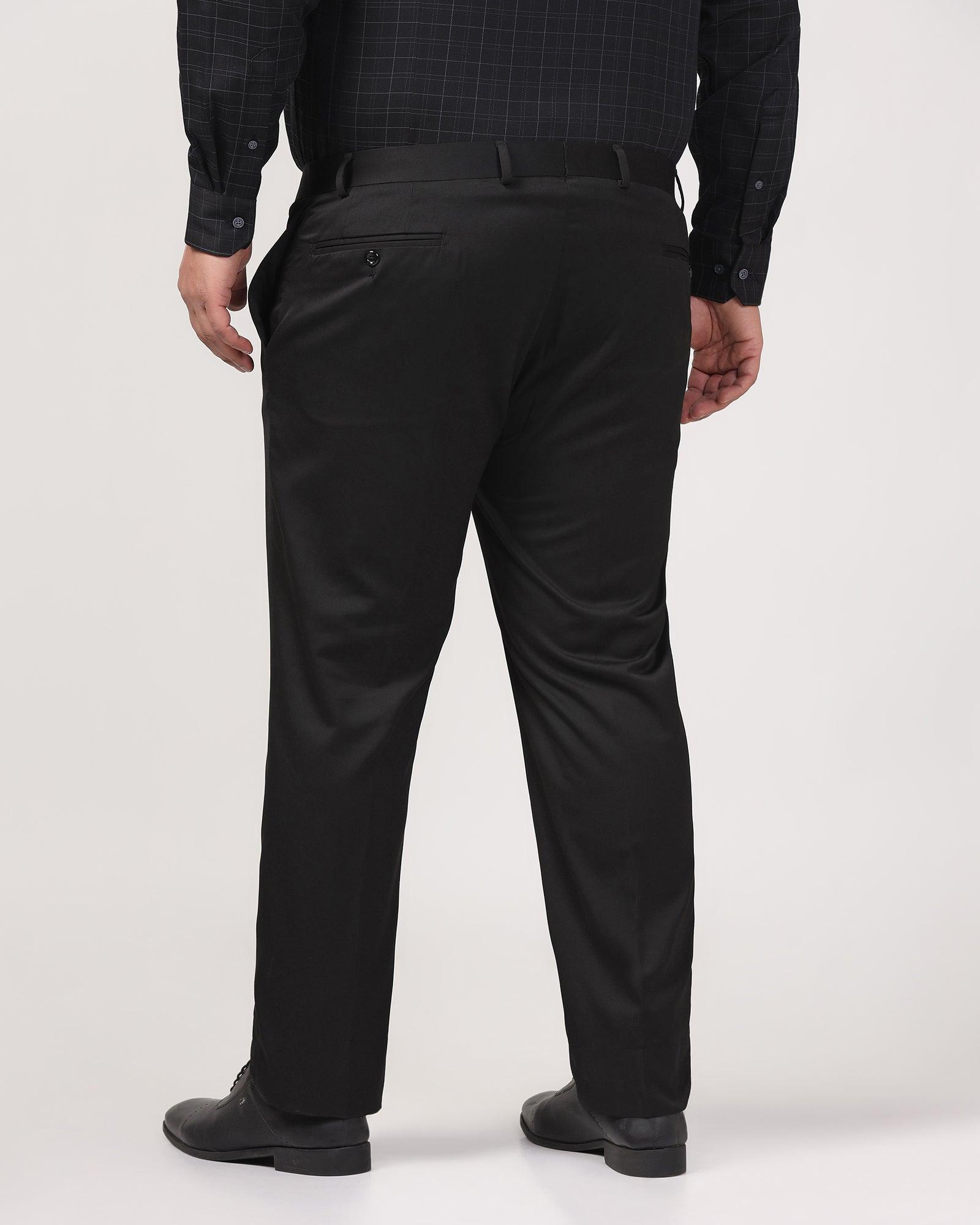 Must Haves Slim Comfort B-95 Formal Blackk Solid Trouser - Tisot - Blackberrys
