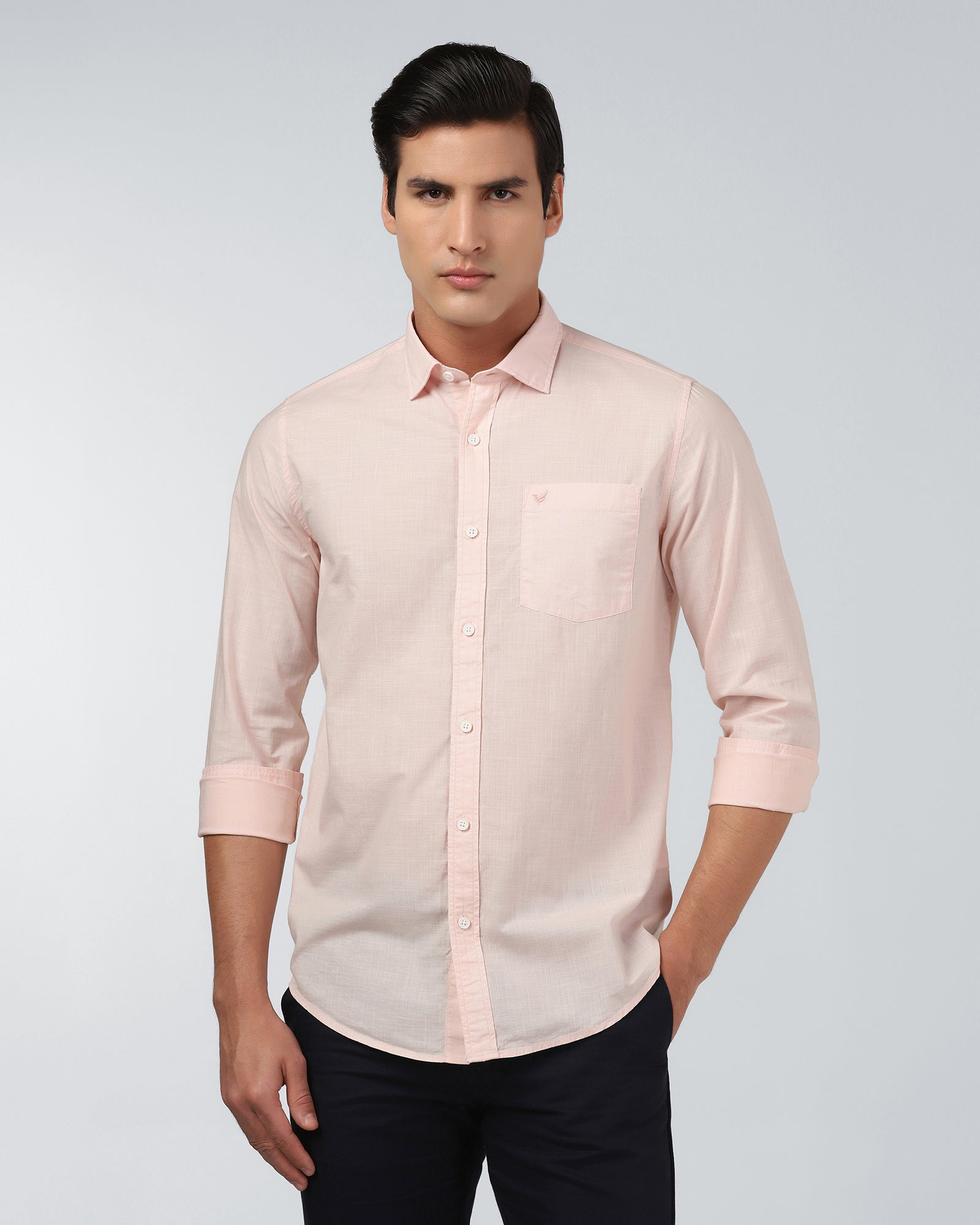Peach Solid Shirt - Gobert