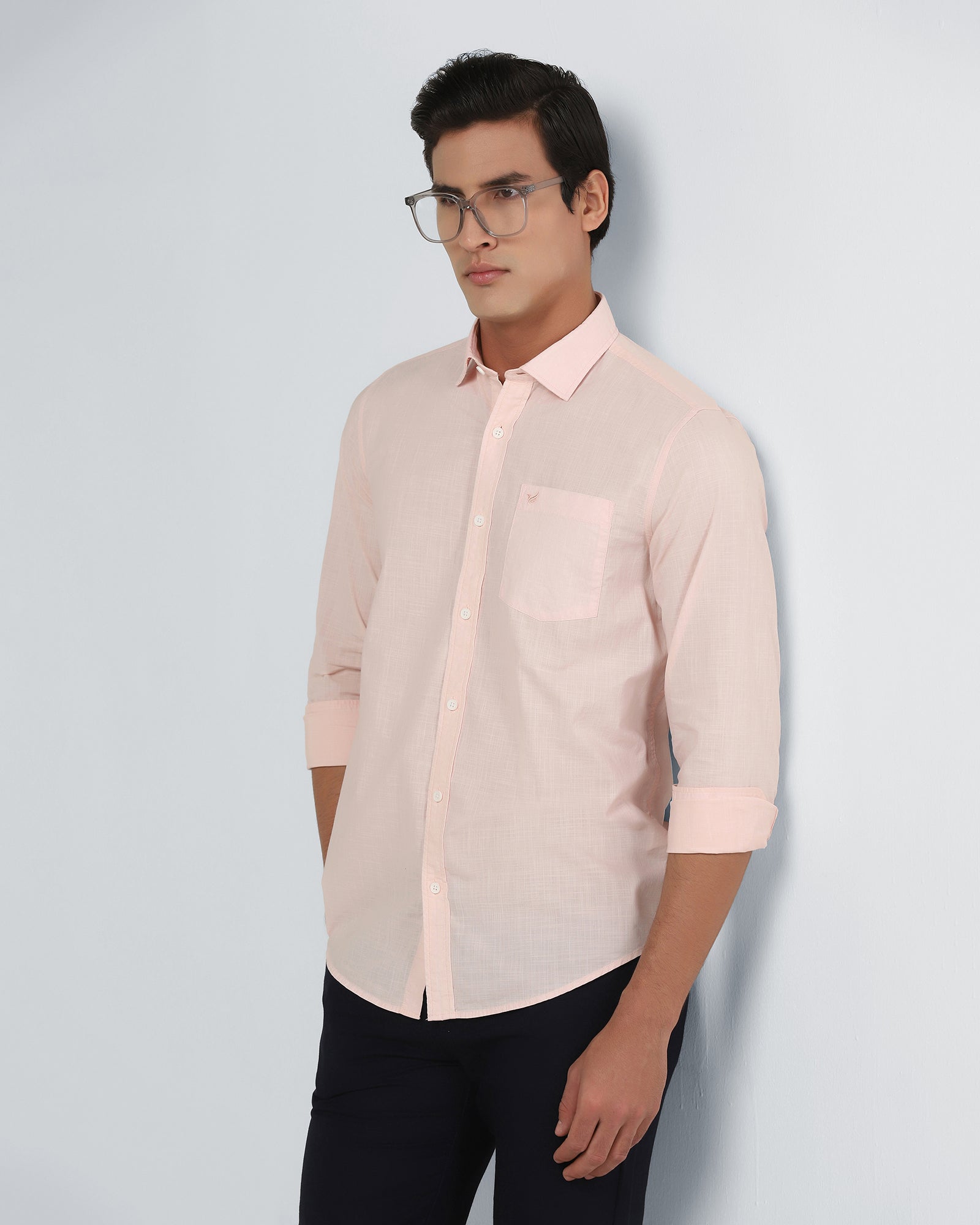 Peach Solid Shirt - Gobert