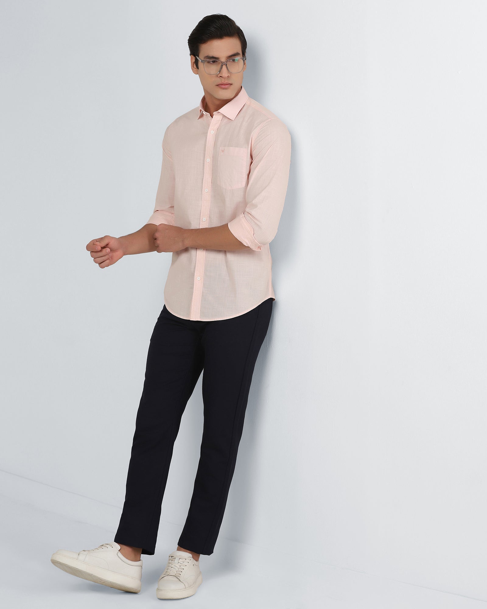 Peach Solid Shirt - Gobert