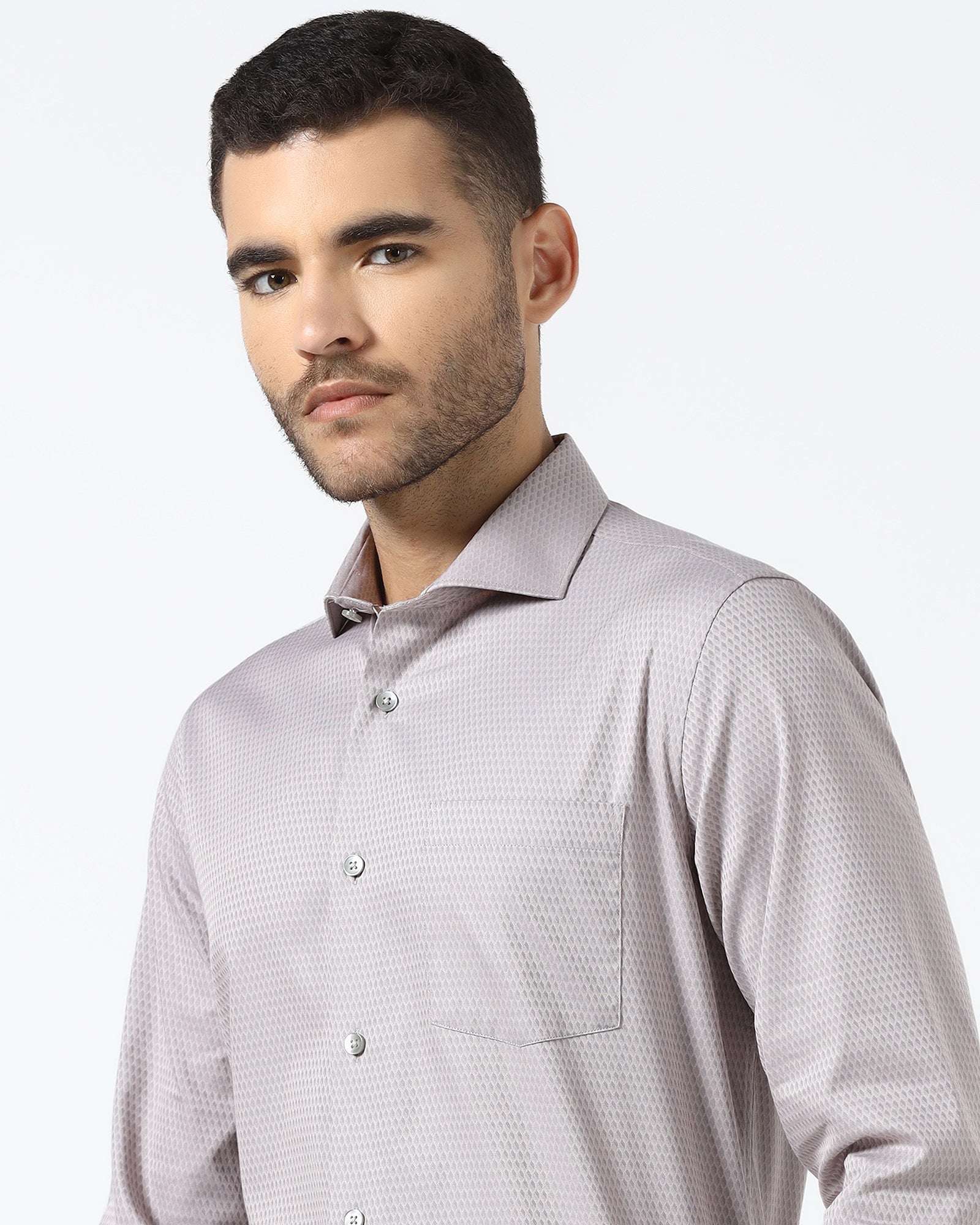 Peach Jacquard Shirt - Pedro