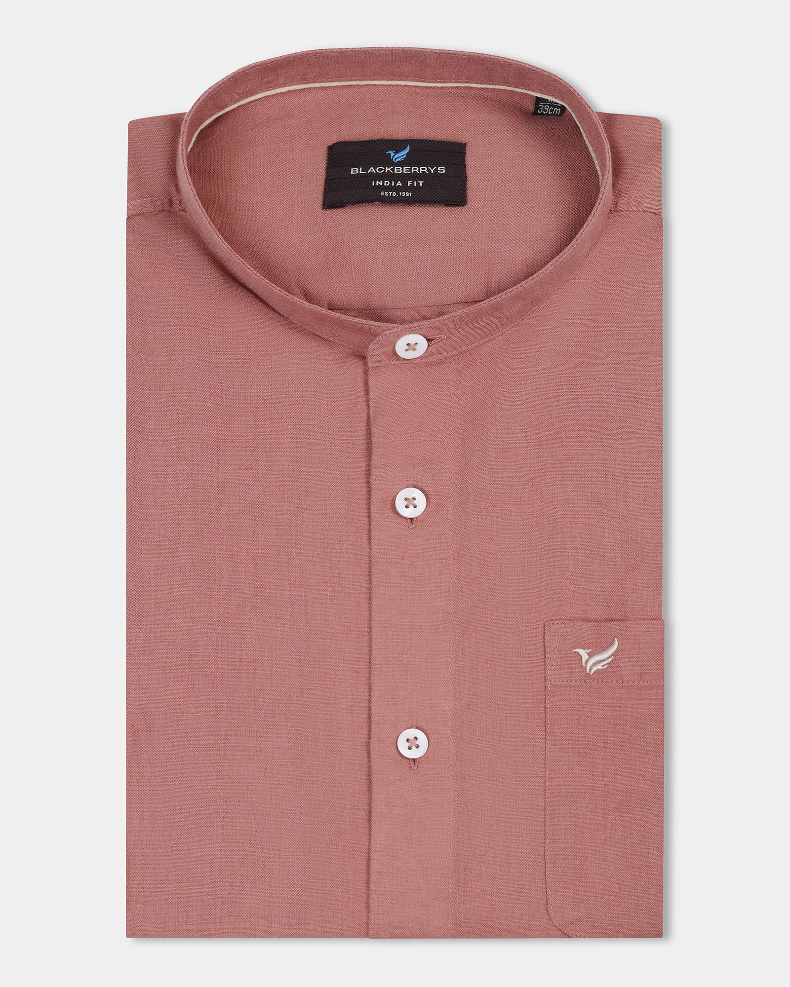 Peach Linen Solid Shirt - Cleo