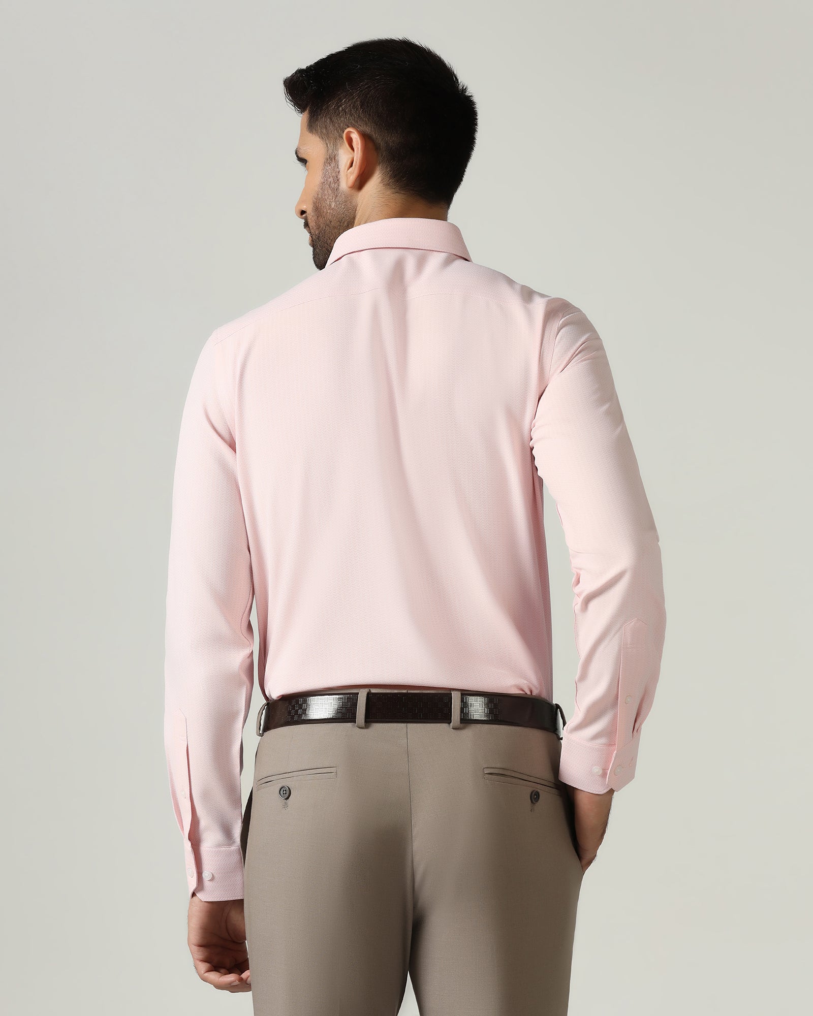 Peach Non Iron Textured Shirt - Racob