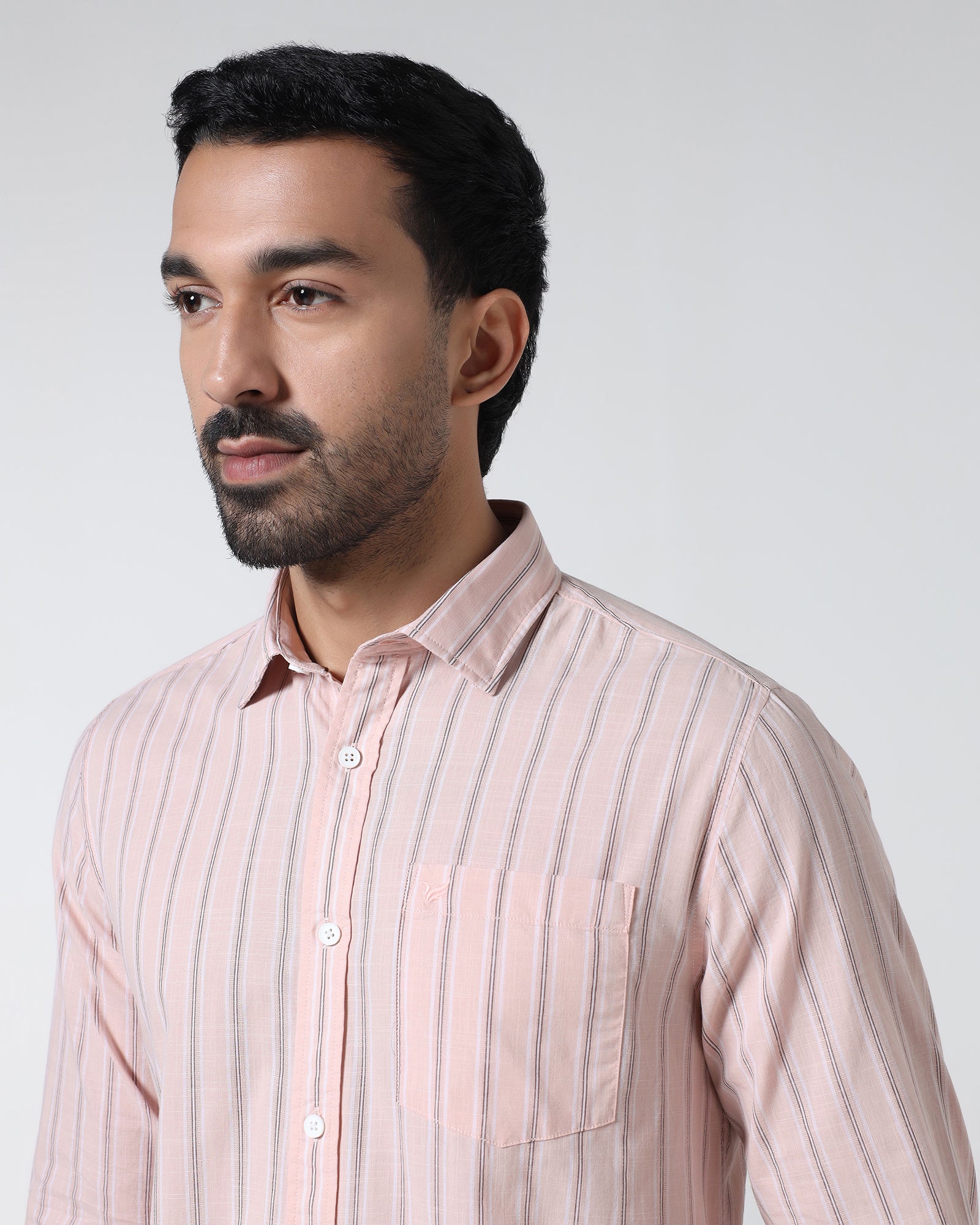 Peach Stripe Shirt - Lekor