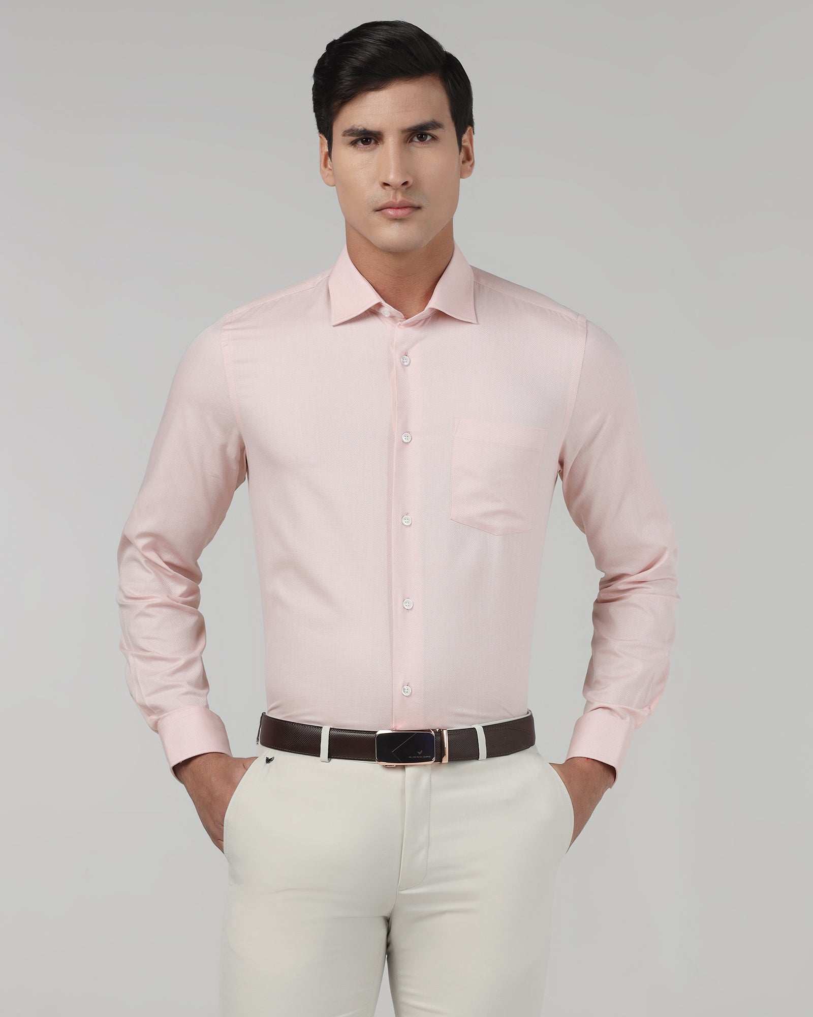 Peach Textured Shirt - Hawker