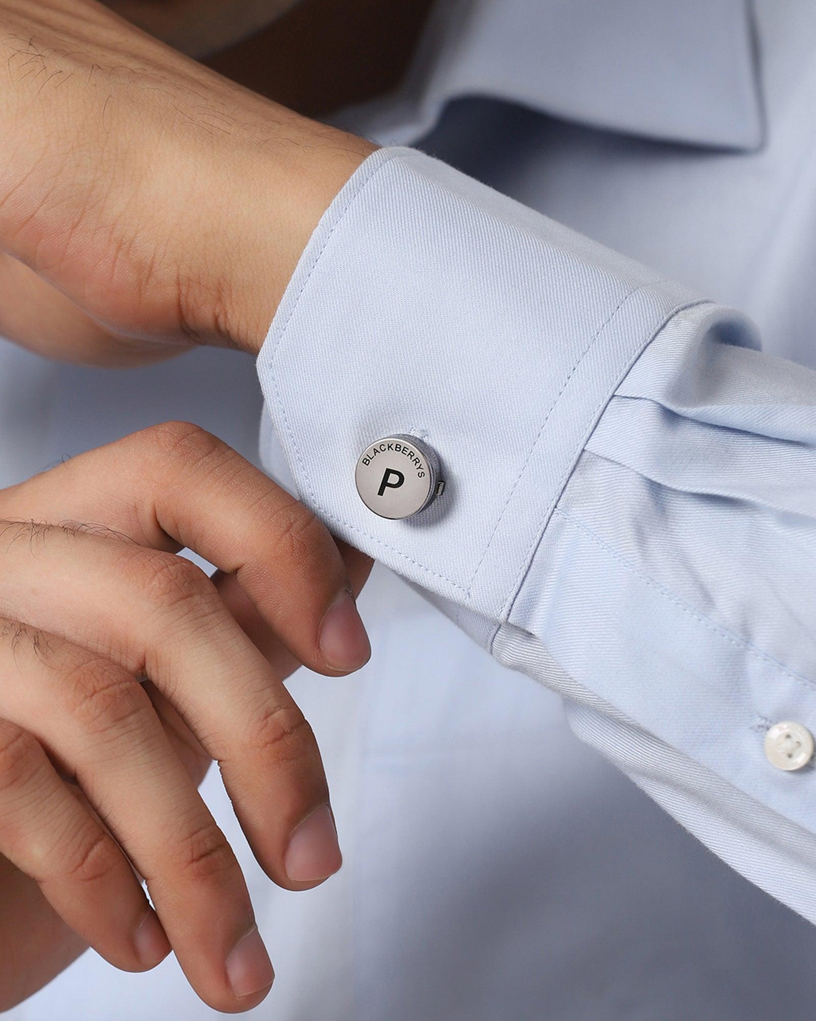 Personalised Shirt Button Cover With Alphabetic Initial-P - Blackberrys