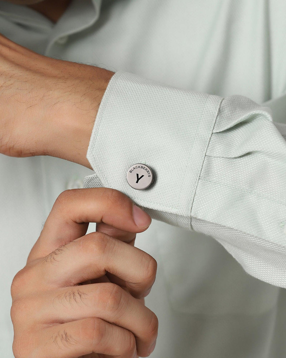 Personalised Shirt Button Cover With Alphabetic Initial-P