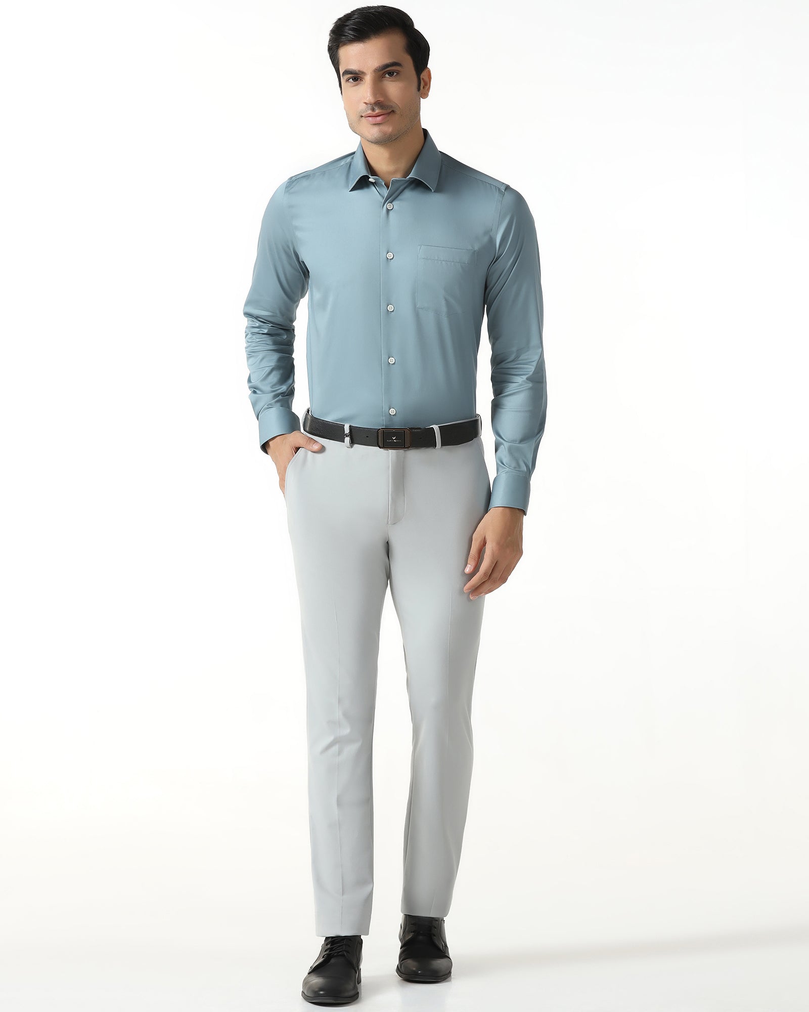Petrol Blue Non Iron Solid Shirt - Sylvia