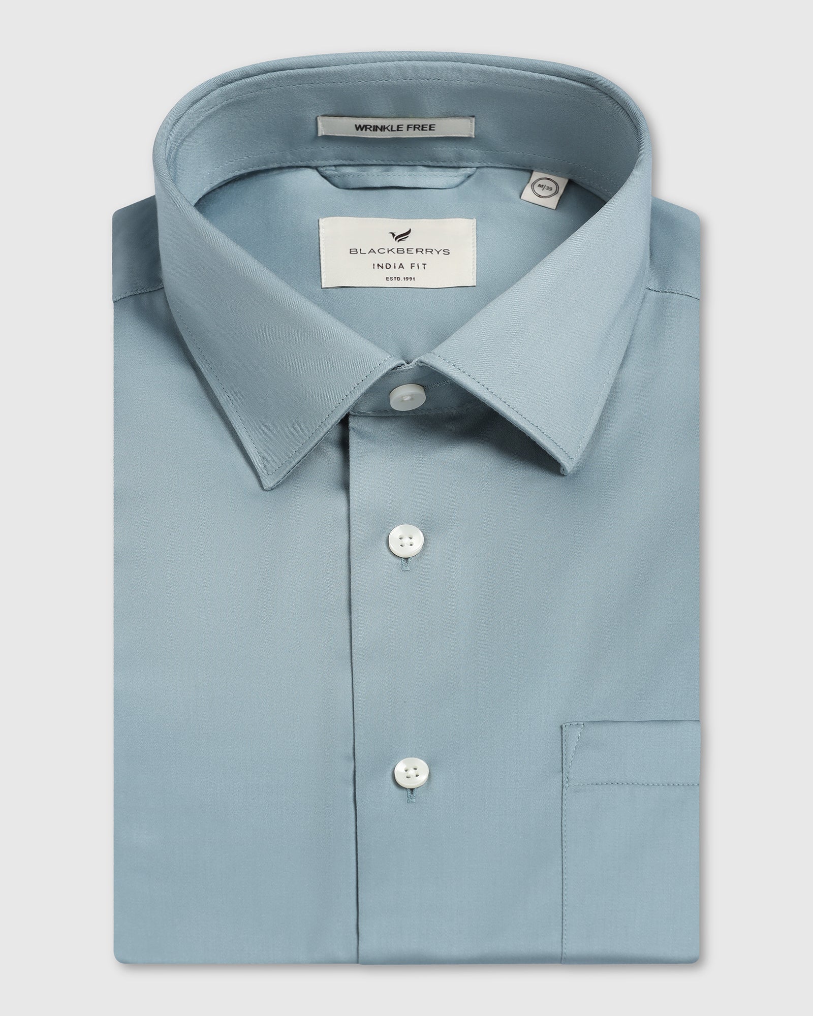 Petrol Blue Non Iron Solid Shirt - Sylvia