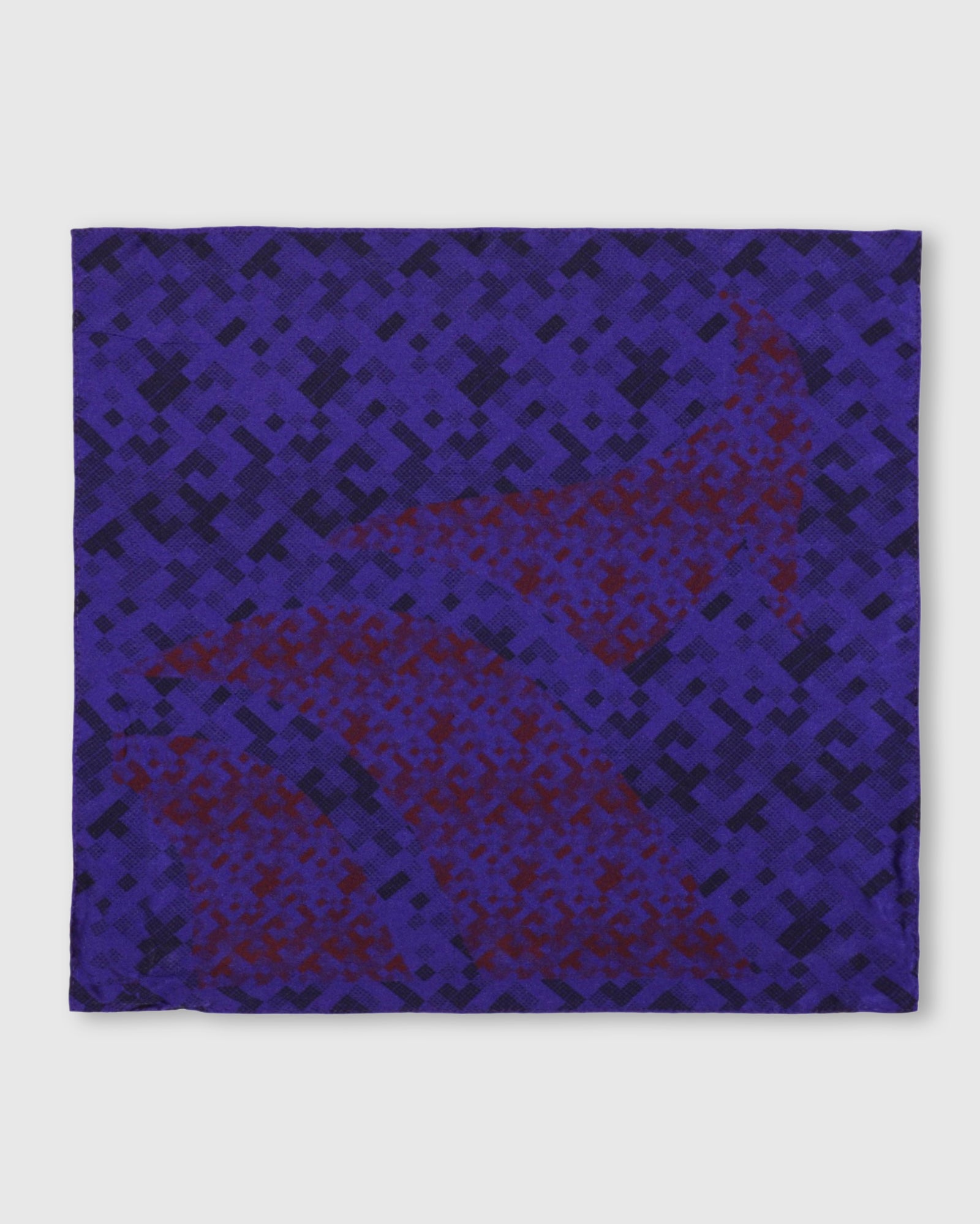 Purple 100% Silk Printed Pocket Square - Phoenix