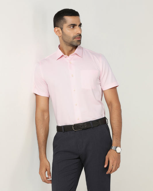 Pink Half Sleeve Textured Shirt - Ryan