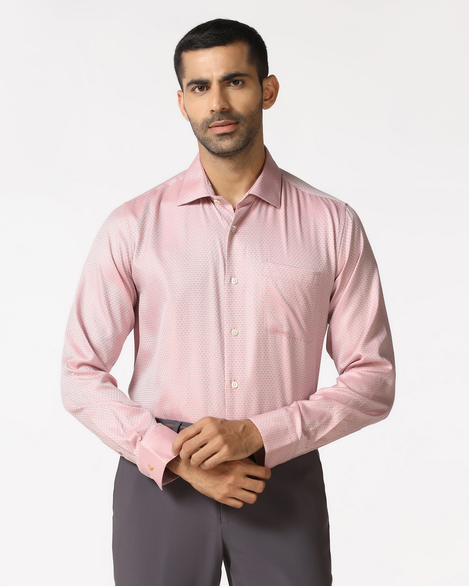 Pink Luxe Jacquard Shirt - Mirror