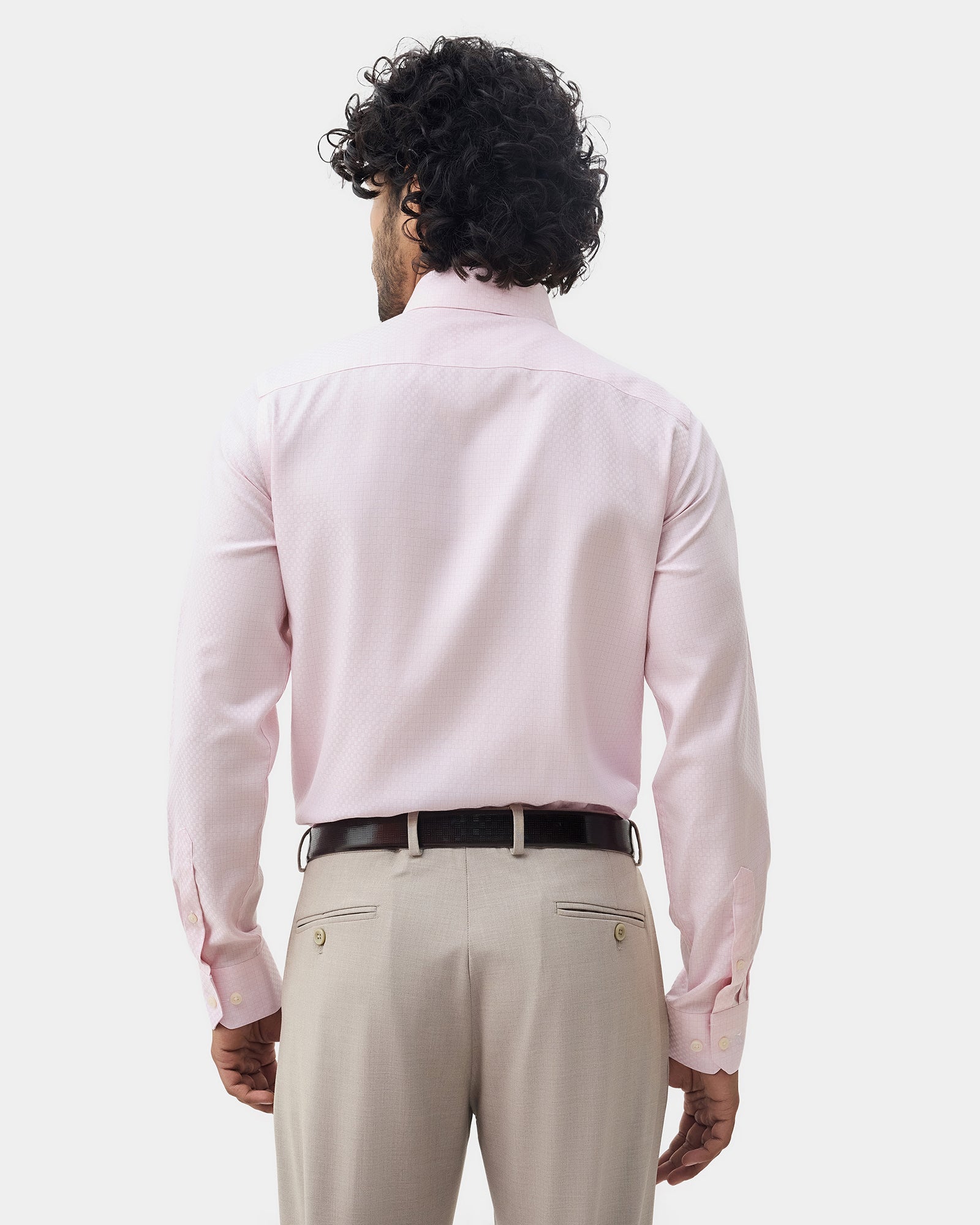 Pink Non Iron Textured Shirt - Elon