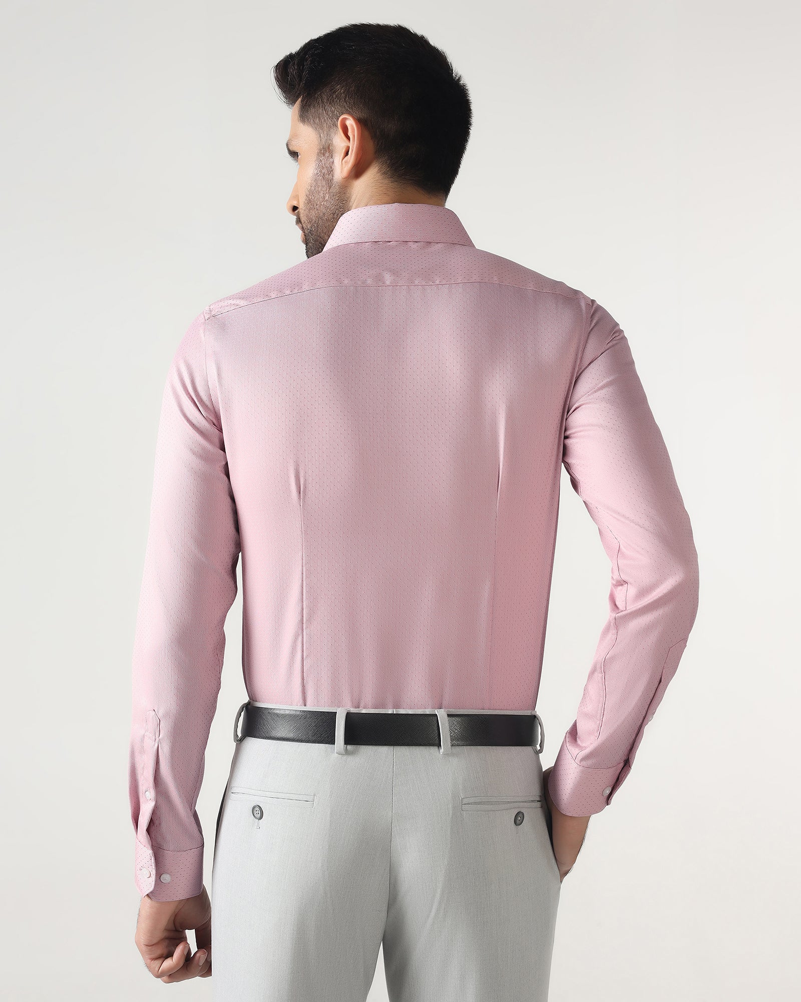 Pink Non Iron Textured Shirt - Relate