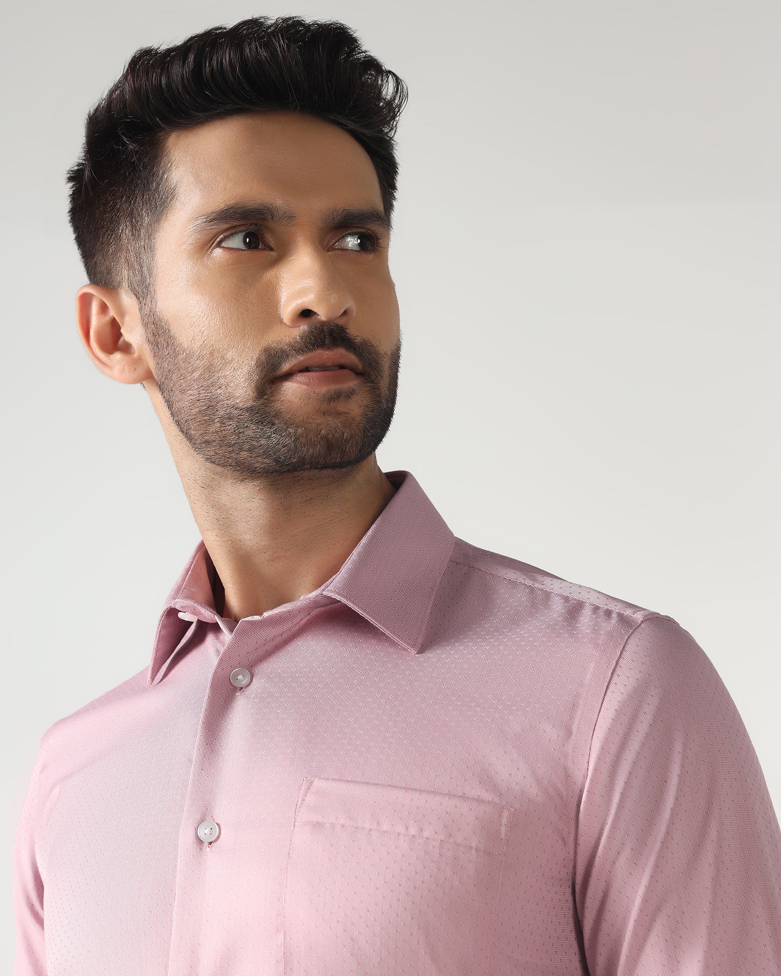 Pink Non Iron Textured Shirt - Relate