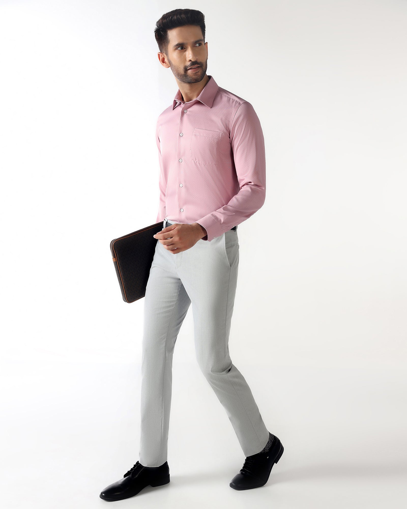 Pink Non Iron Textured Shirt - Relate