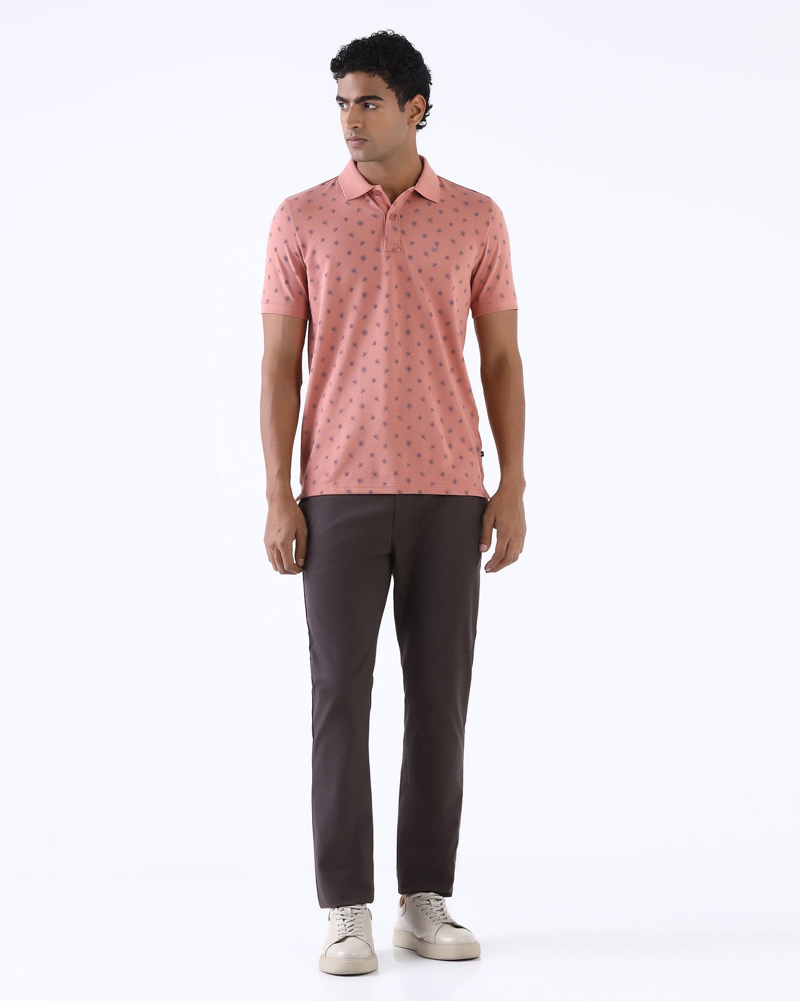 Pink Printed Polo - Viore
