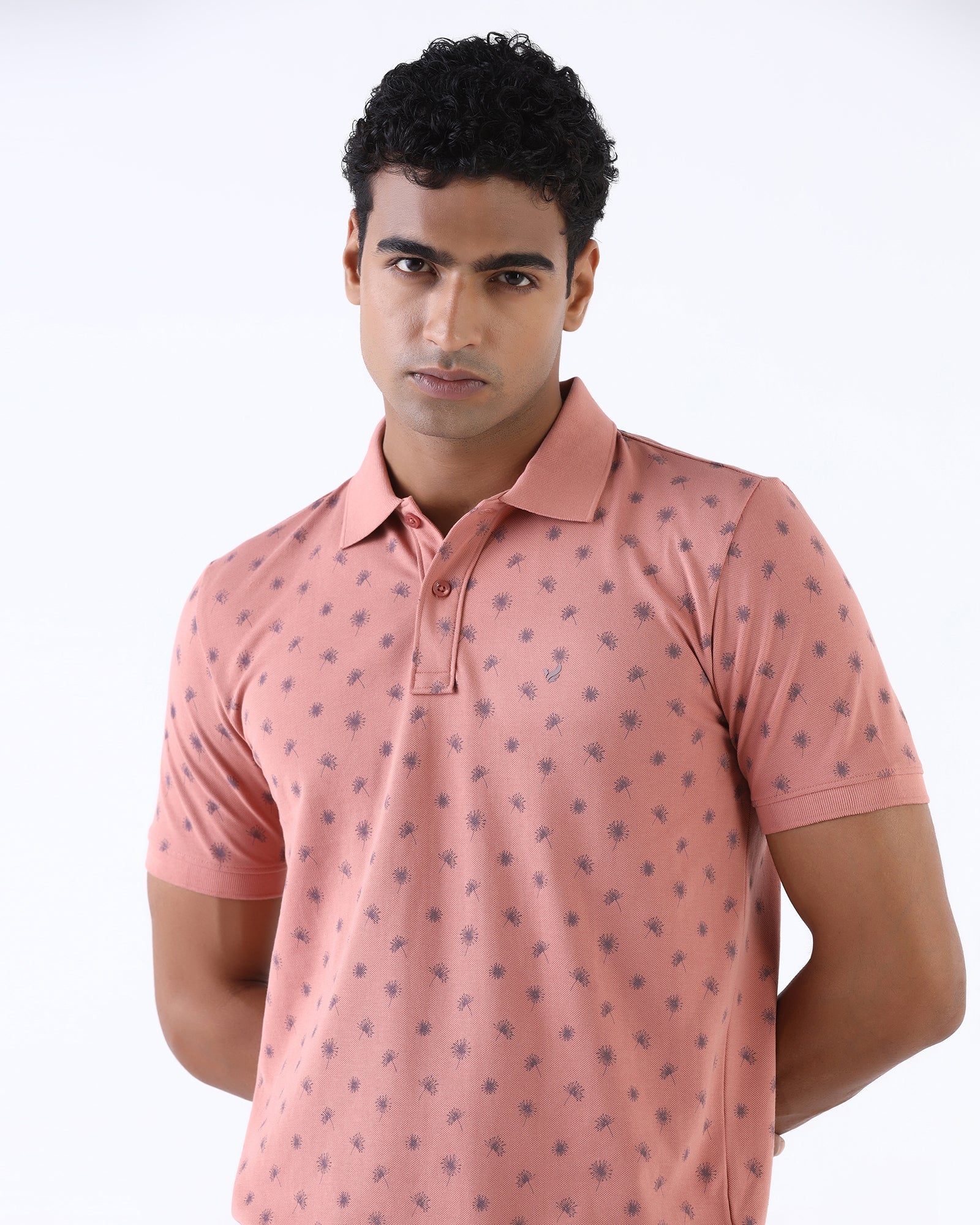 Pink Printed Polo - Viore