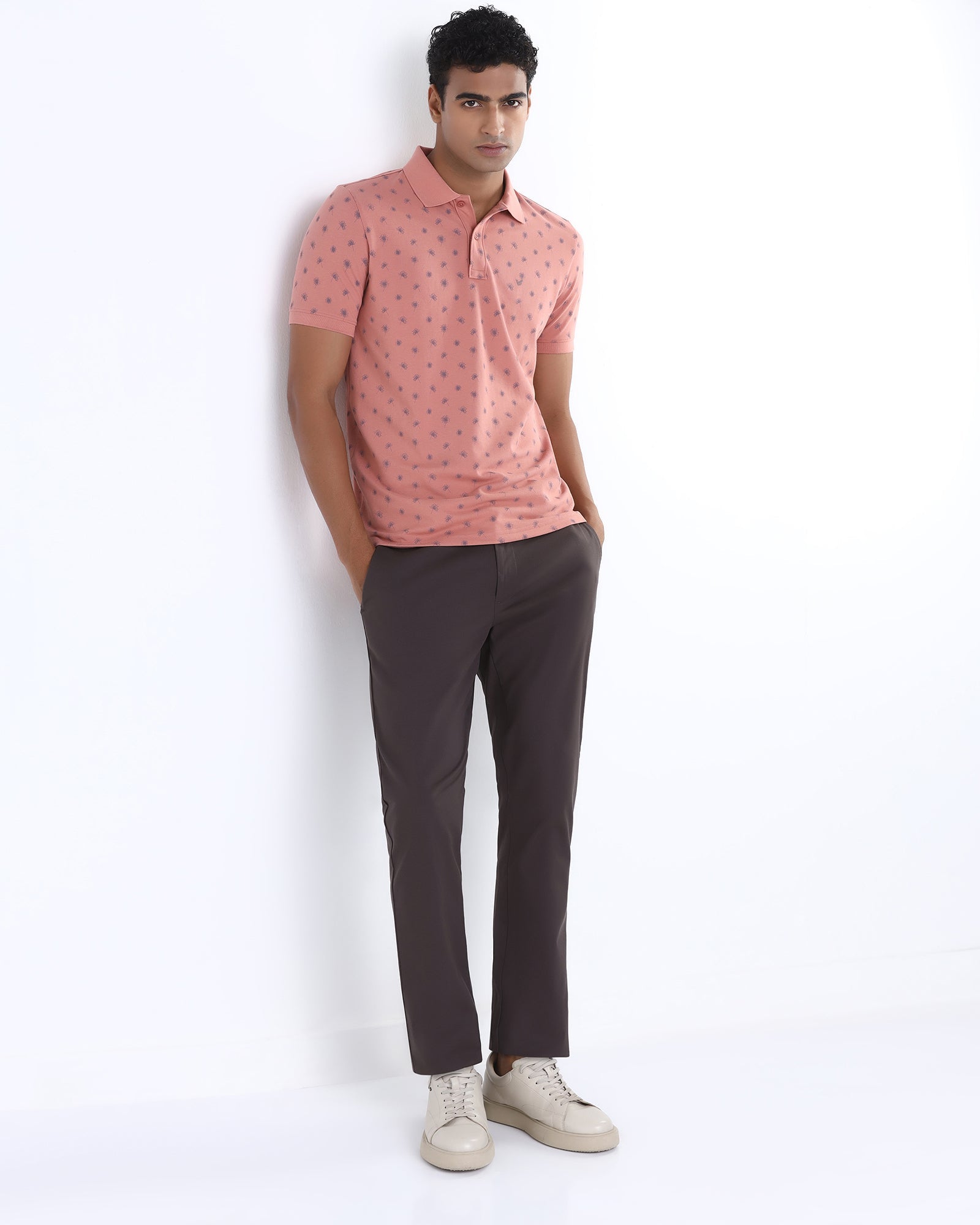 Pink Printed Polo - Viore