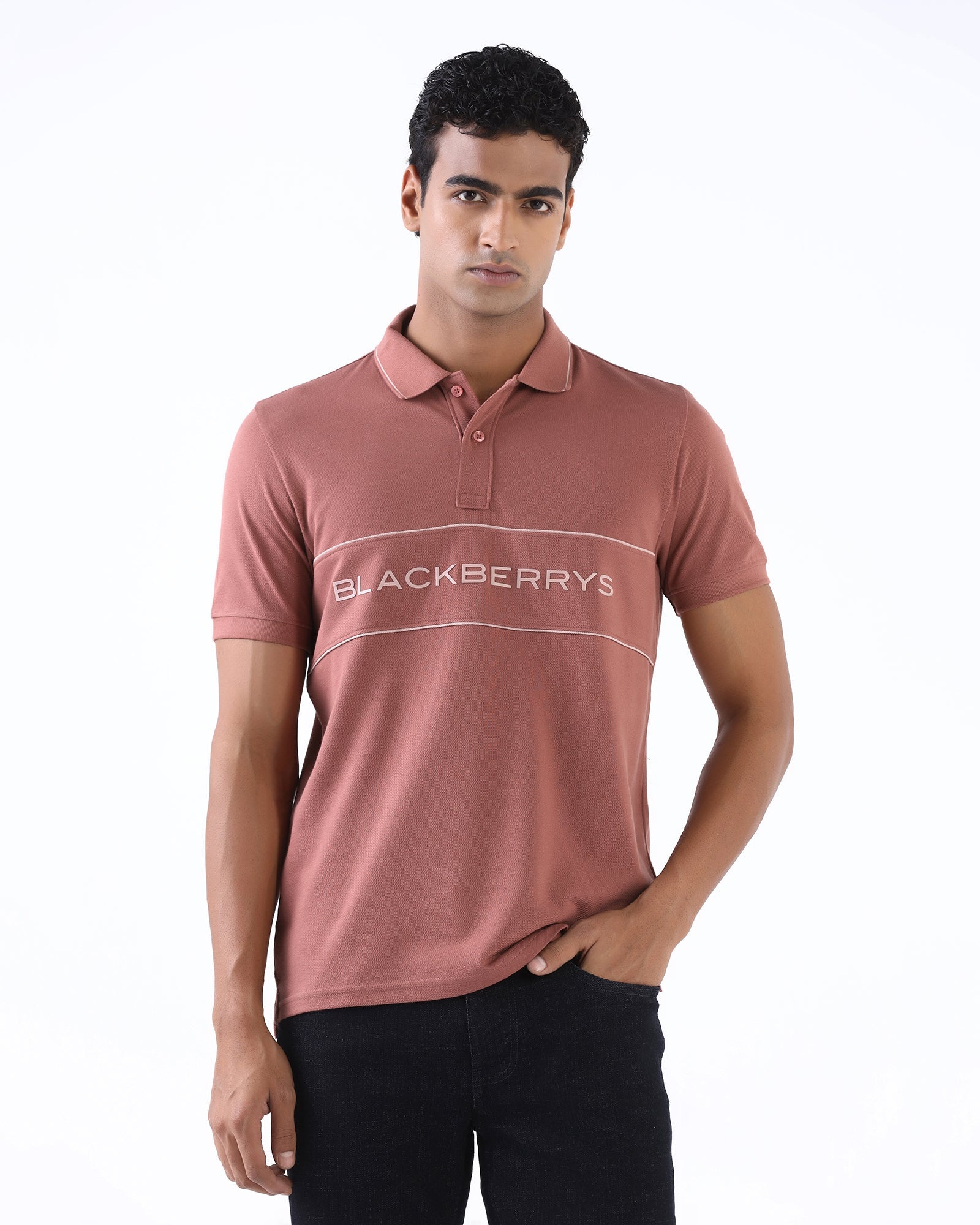 Pink Solid Polo - Rhoda