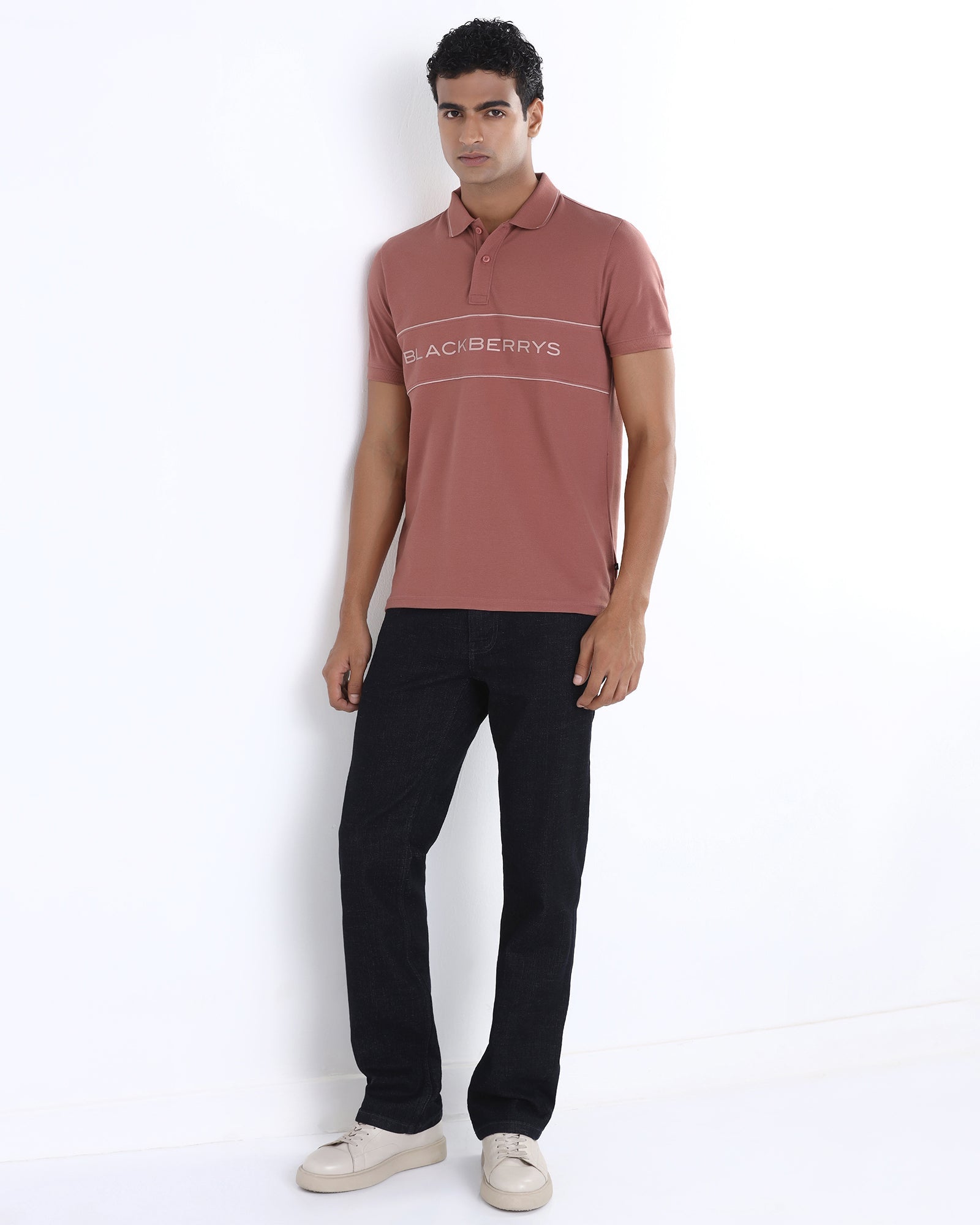 Pink Solid Polo - Rhoda