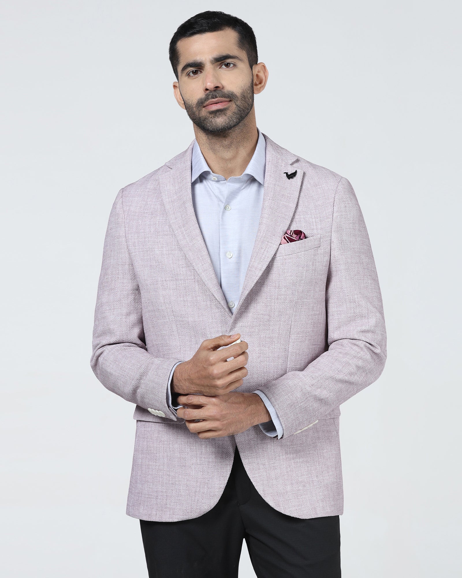 Pink Textured Blazer - Adams