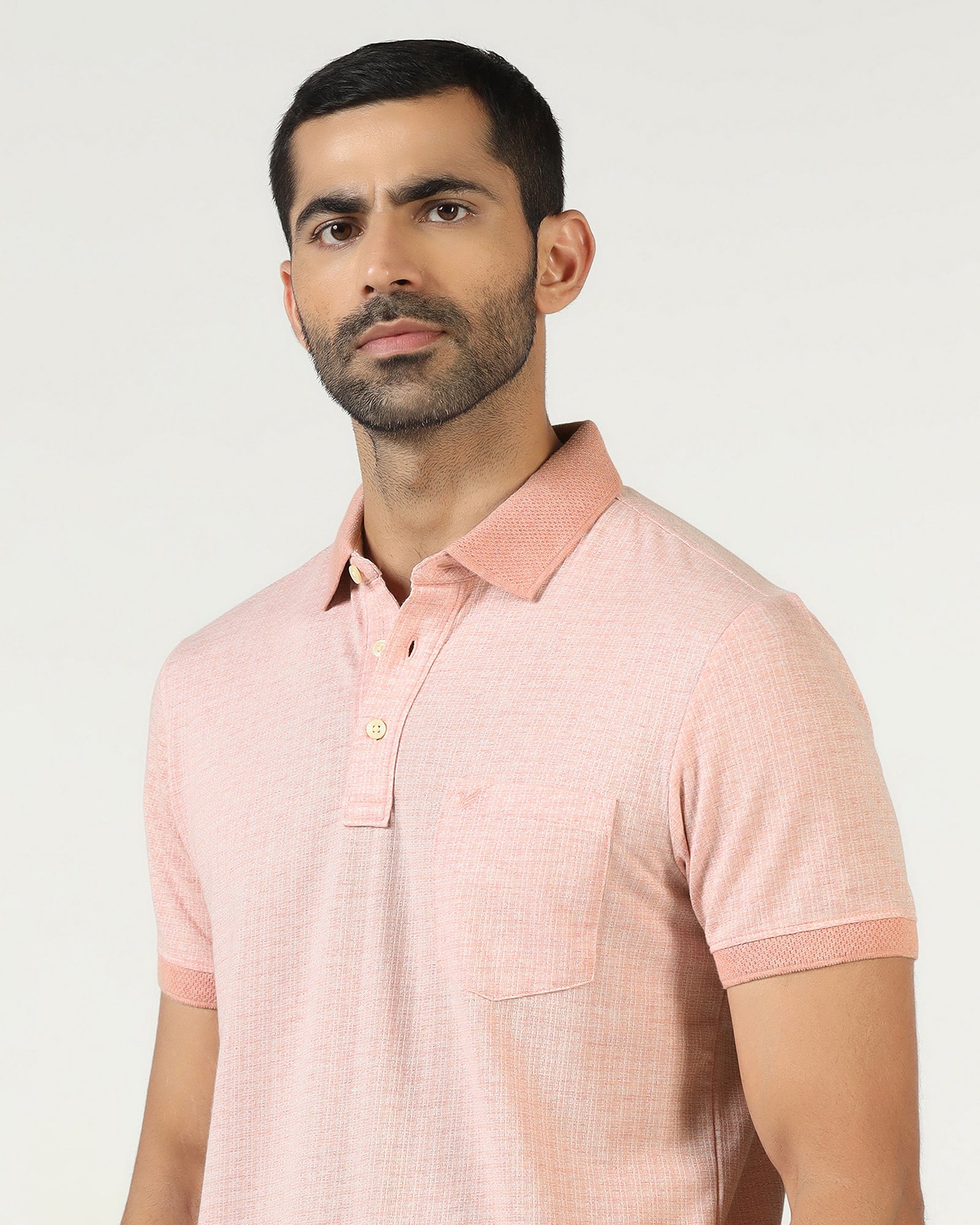 Pink Textured Polo - Shepred