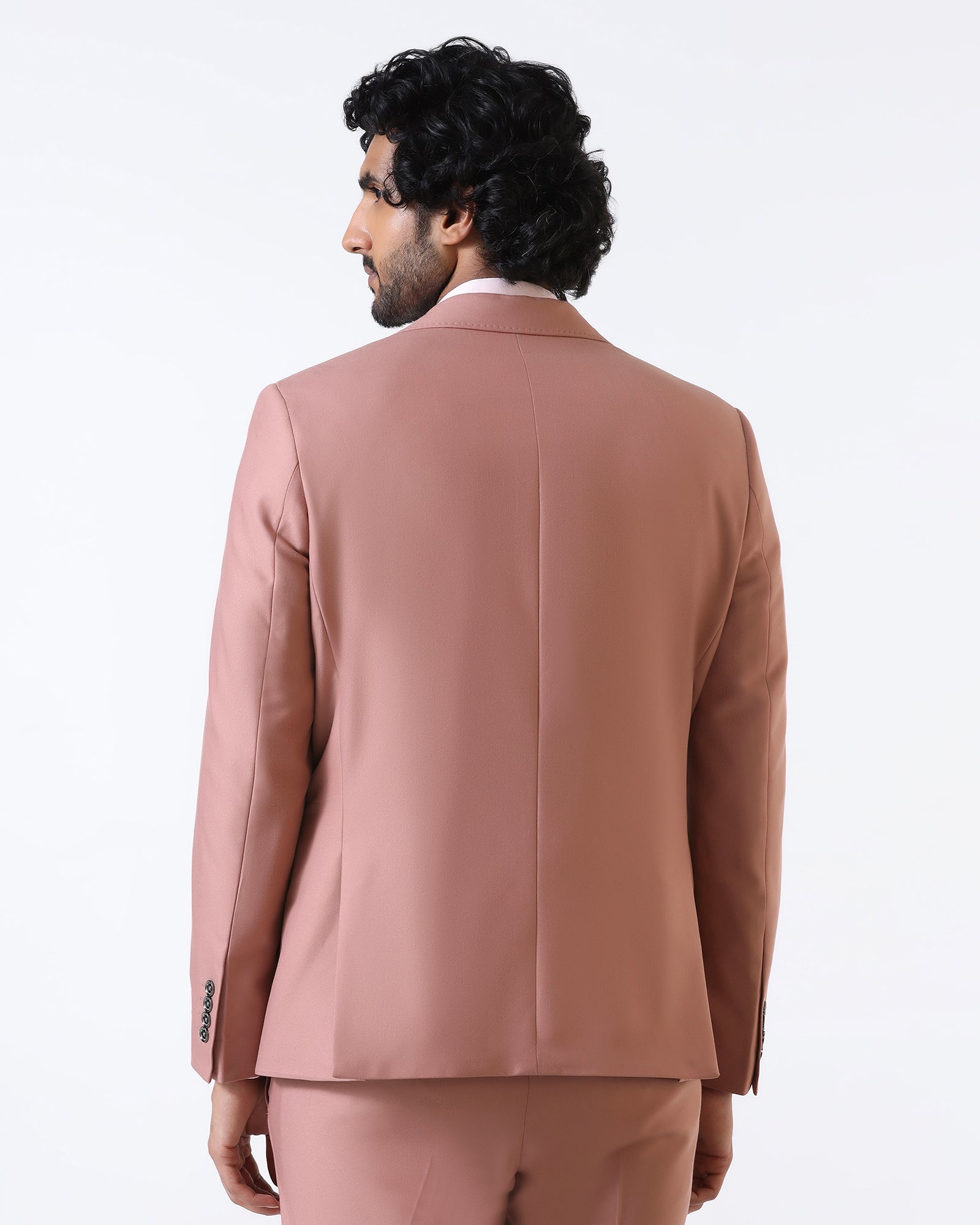 Pink Three Piece Solid Suit - Flint
