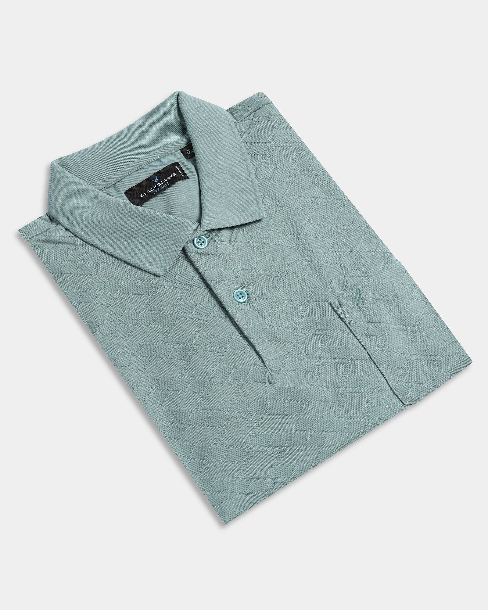 Pista Green Textured Polo - Kim Chum