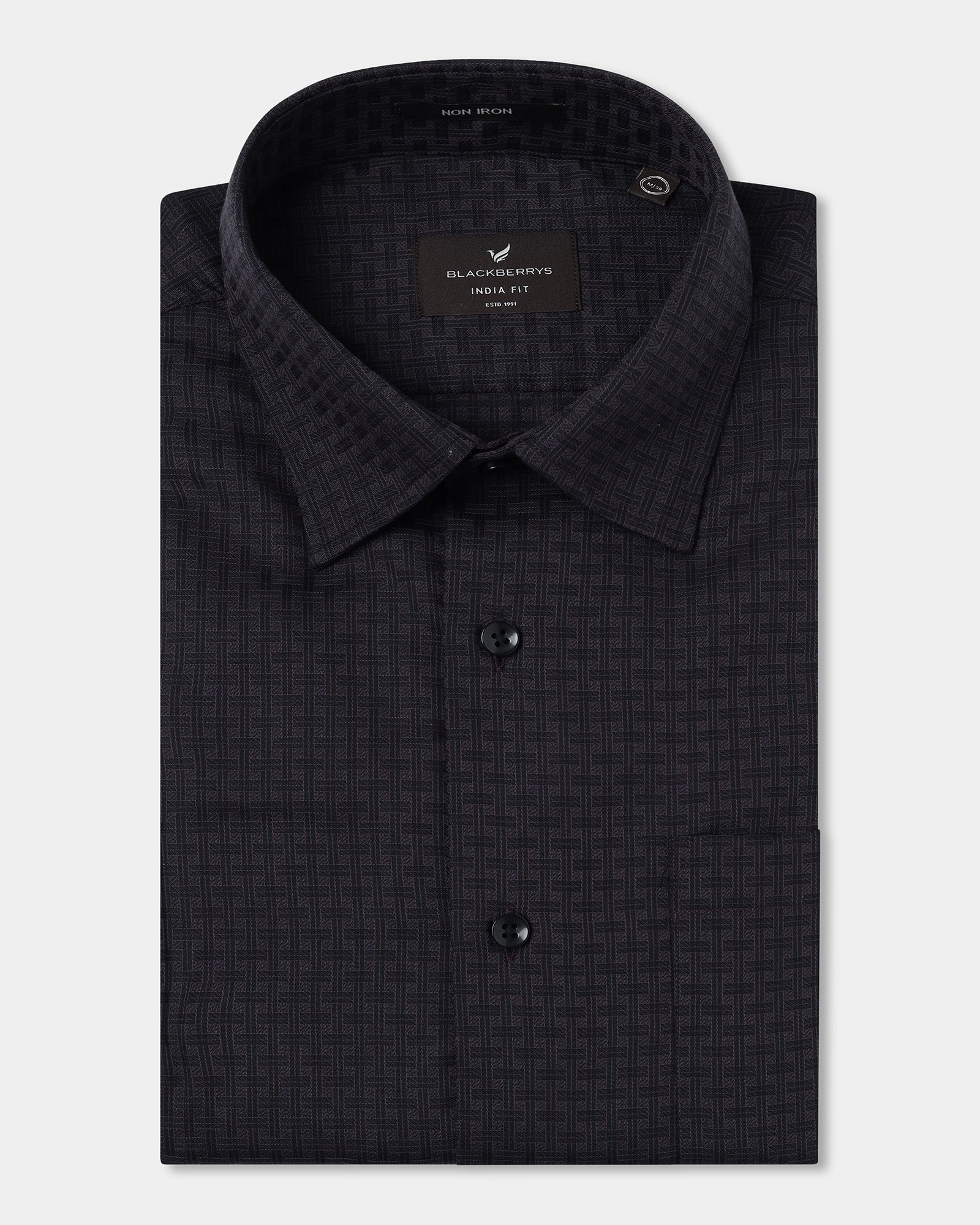 Plum Non Iron Textured Shirt - Elodie