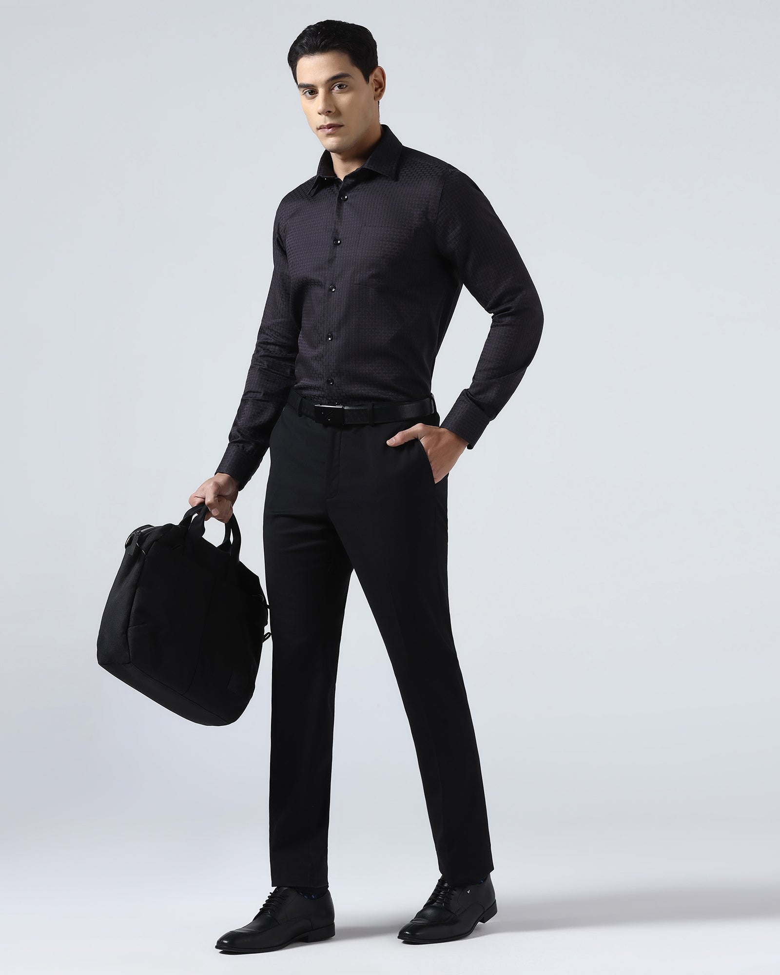 Plum Non Iron Textured Shirt - Elodie
