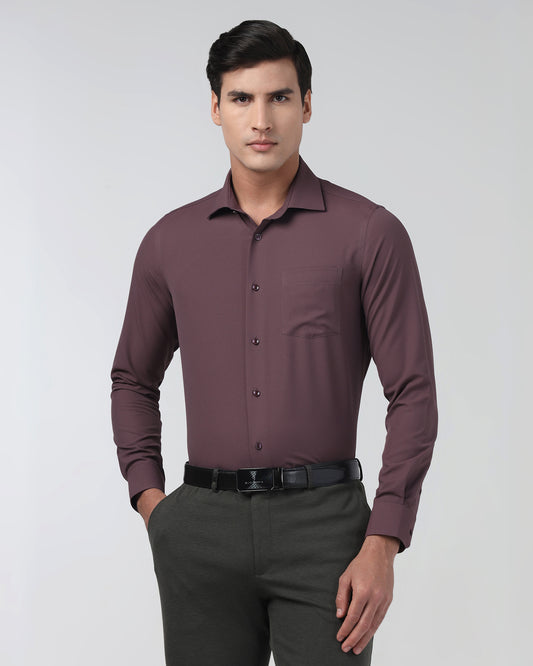 Plum Non Iron Textured Shirt - Relay E