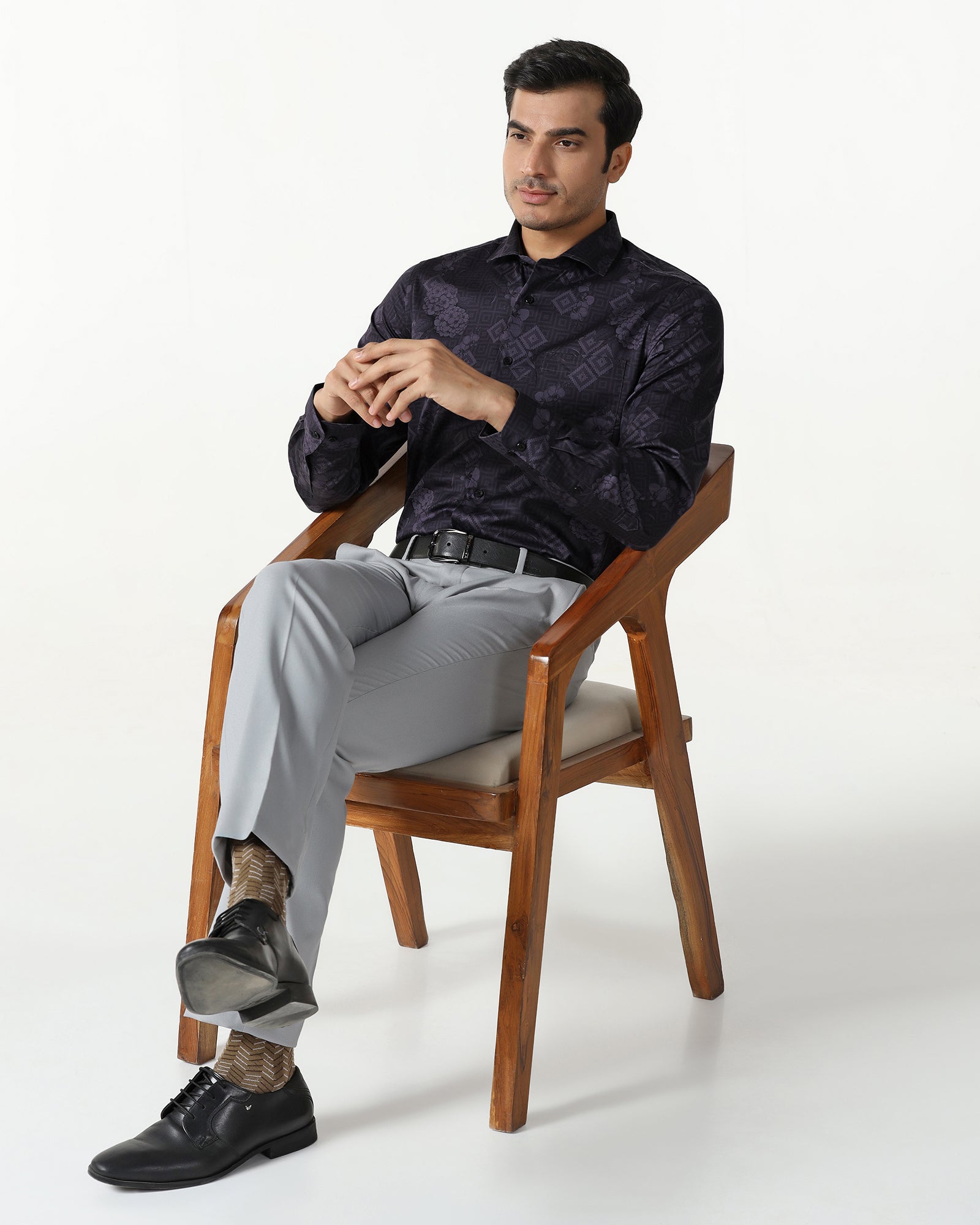 Plum Printed Shirt - Pristine