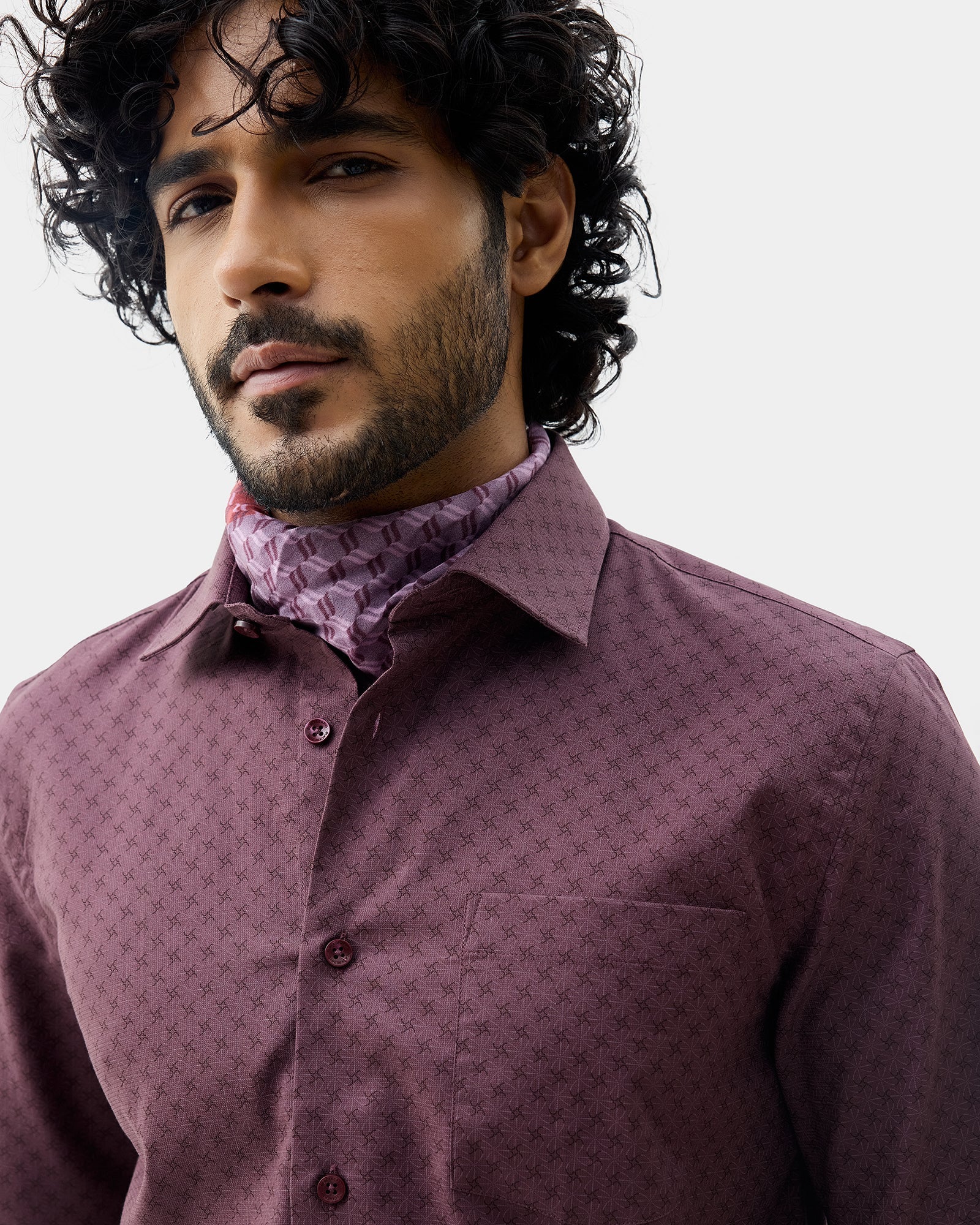 Plum Printed Shirt - Quill