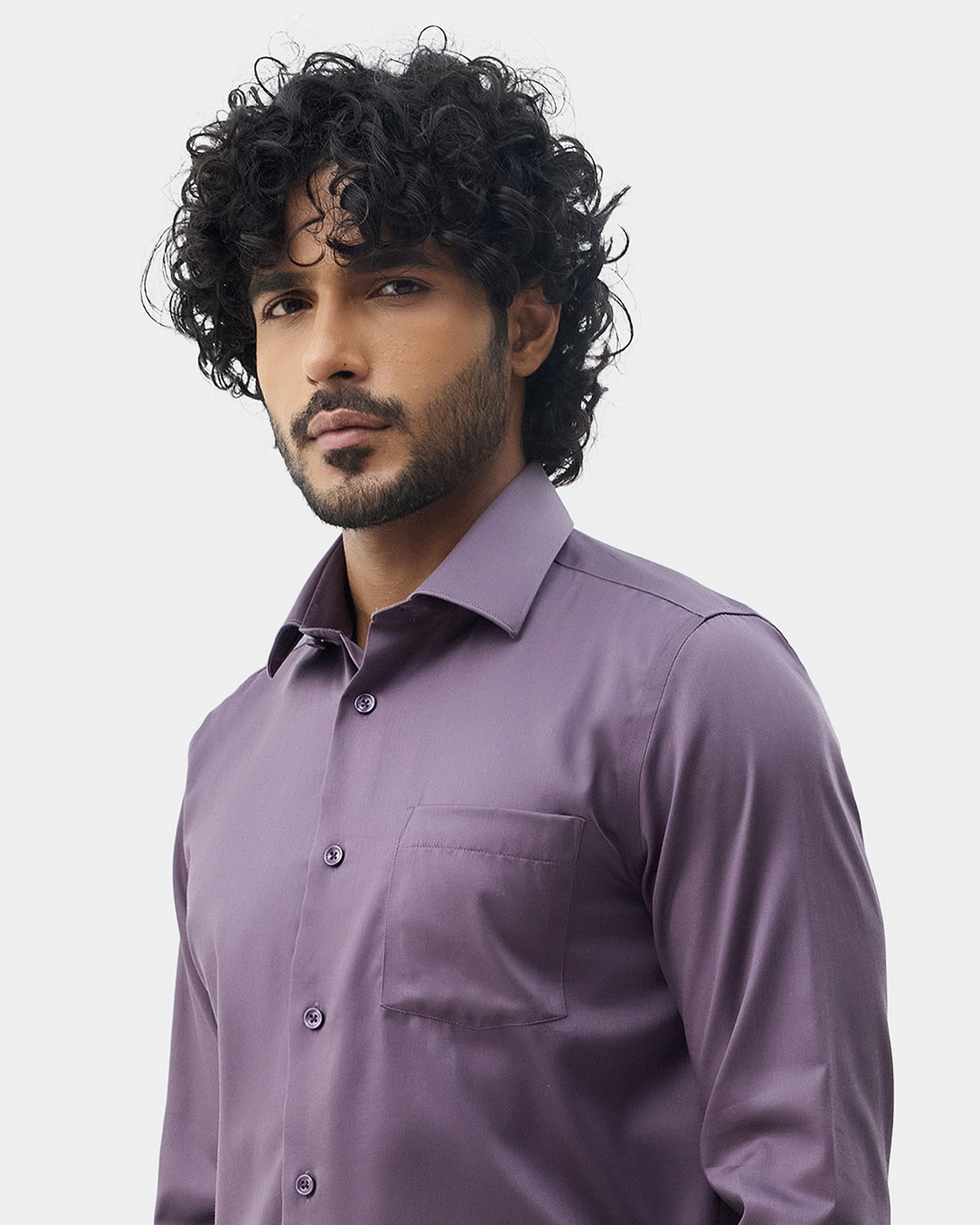 Plum Solid Shirt - Sylvia