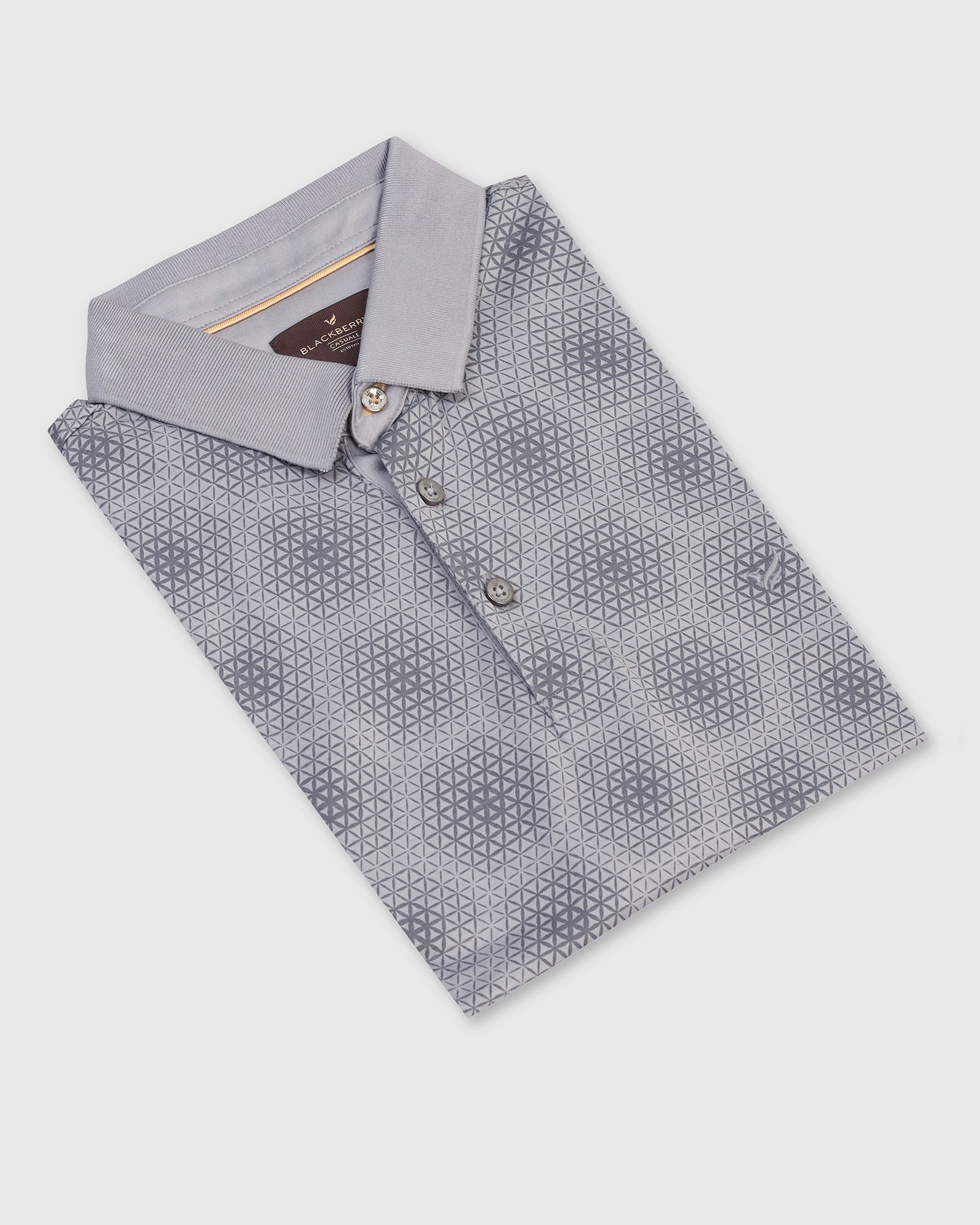 Polo Grey Printed T-Shirt - Hex