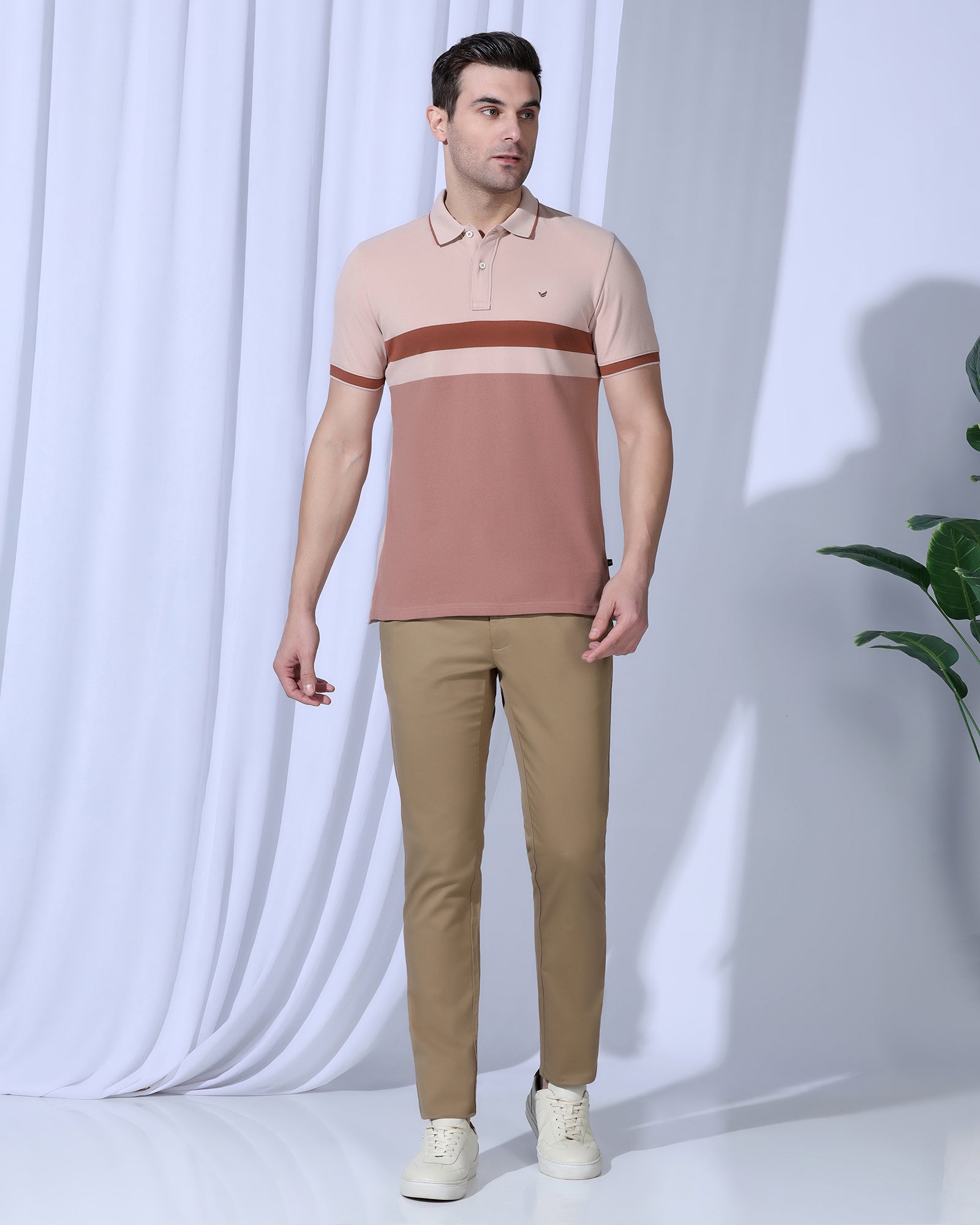 Polo Light Pink Printed T-Shirt - Oriono
