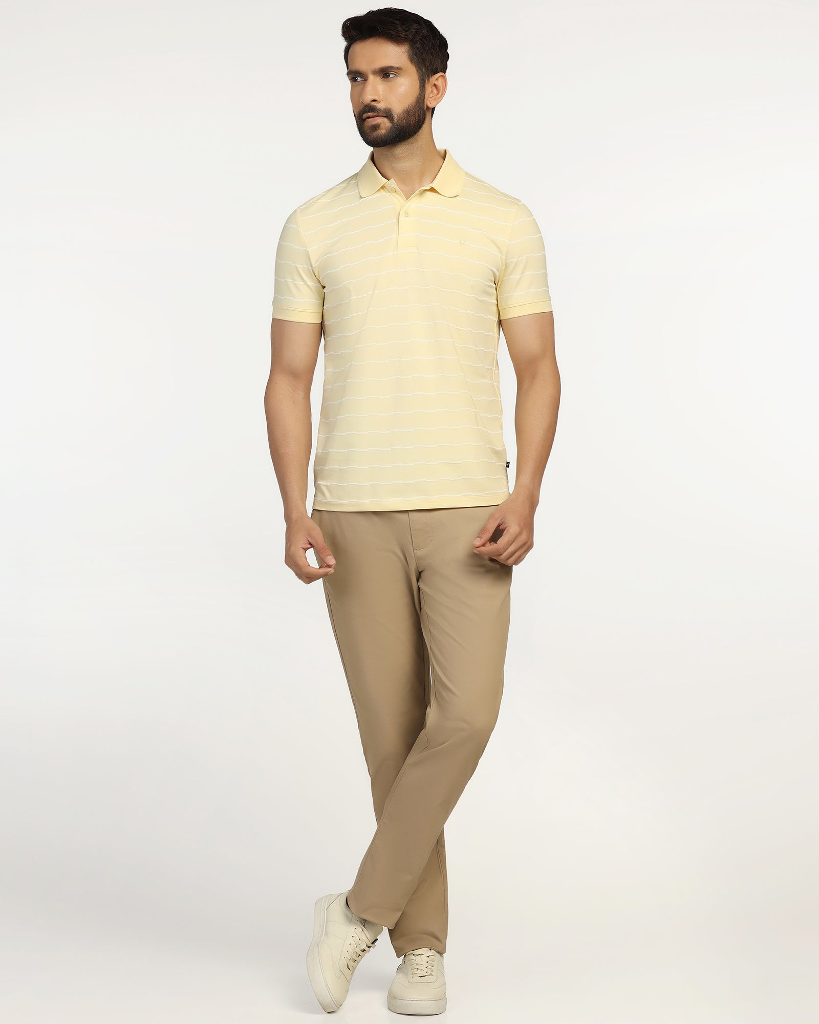 Polo Light Yellow Stripe T-Shirt - Sail