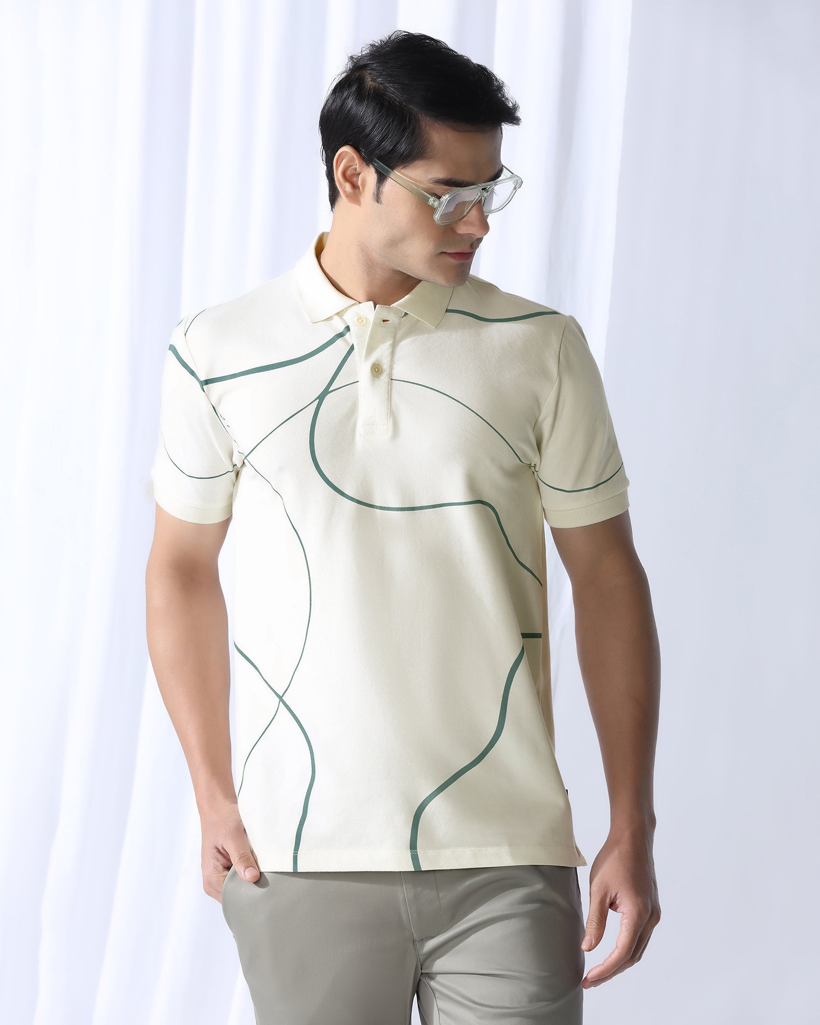 Polo Off White Printed T-Shirt - Fins