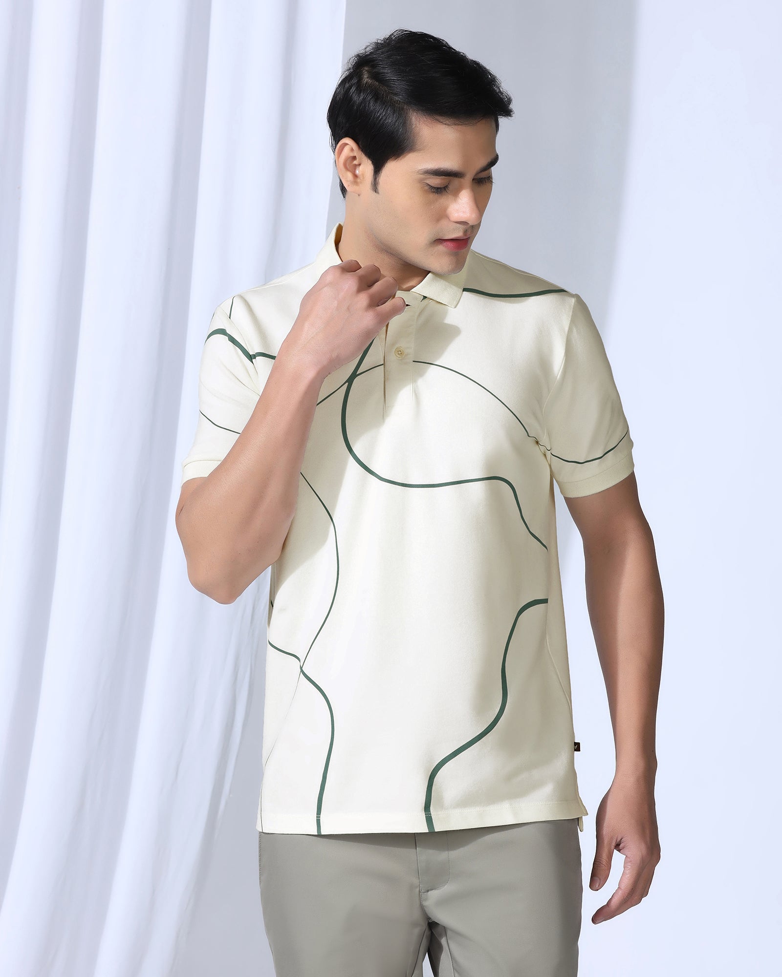 Polo Off White Printed T-Shirt - Fins