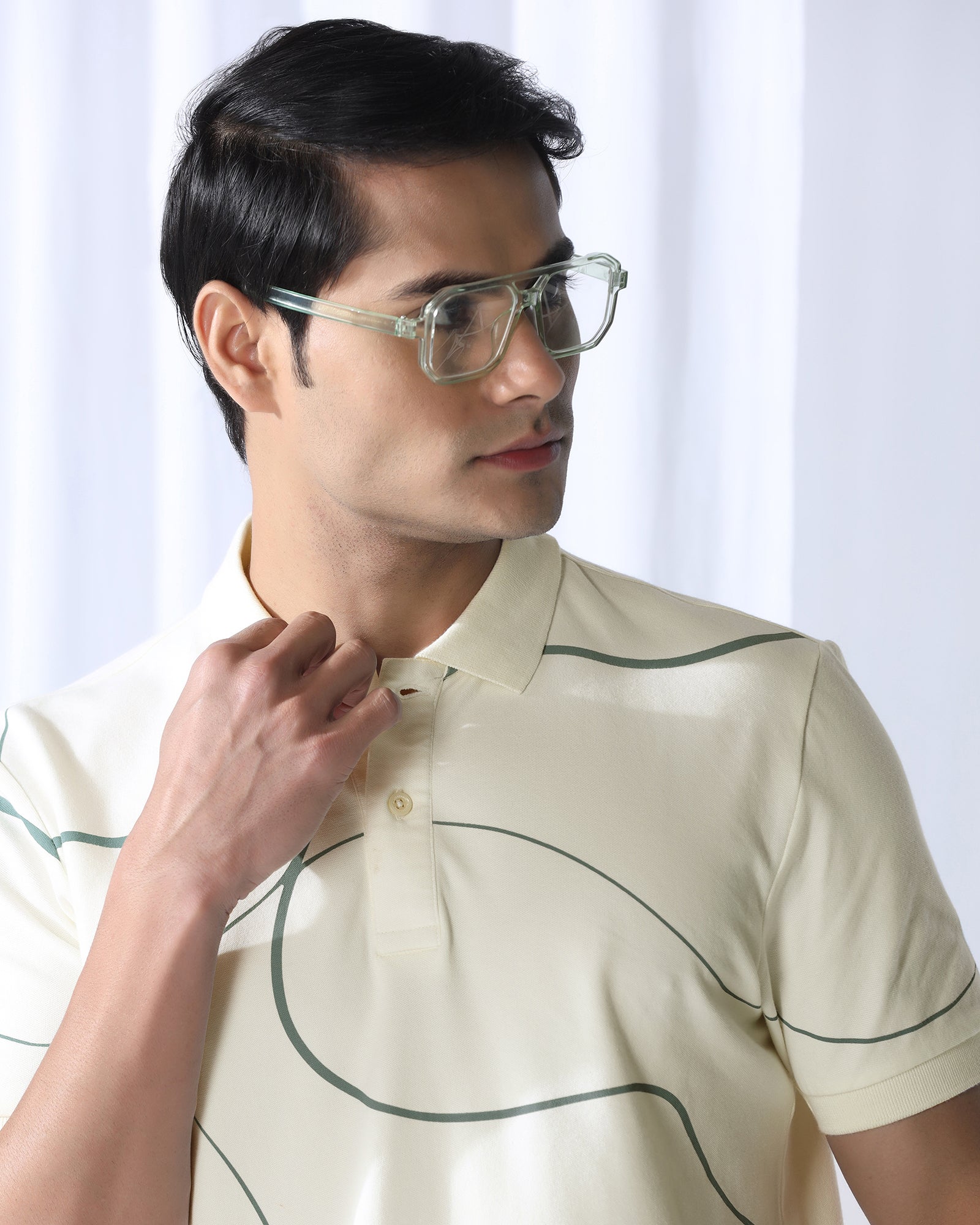 Polo Off White Printed T-Shirt - Fins