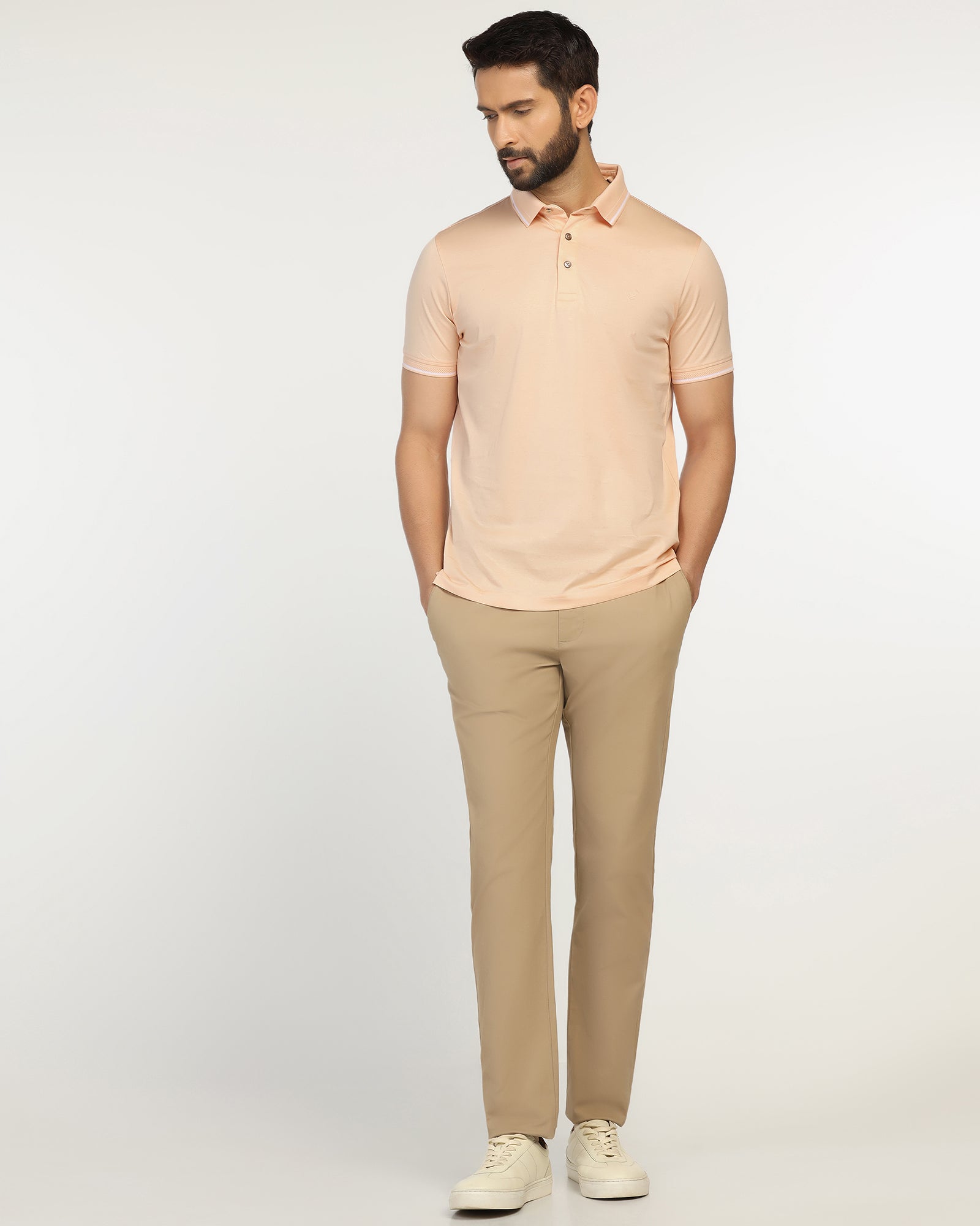Polo Peach Solid T-Shirt - Orion
