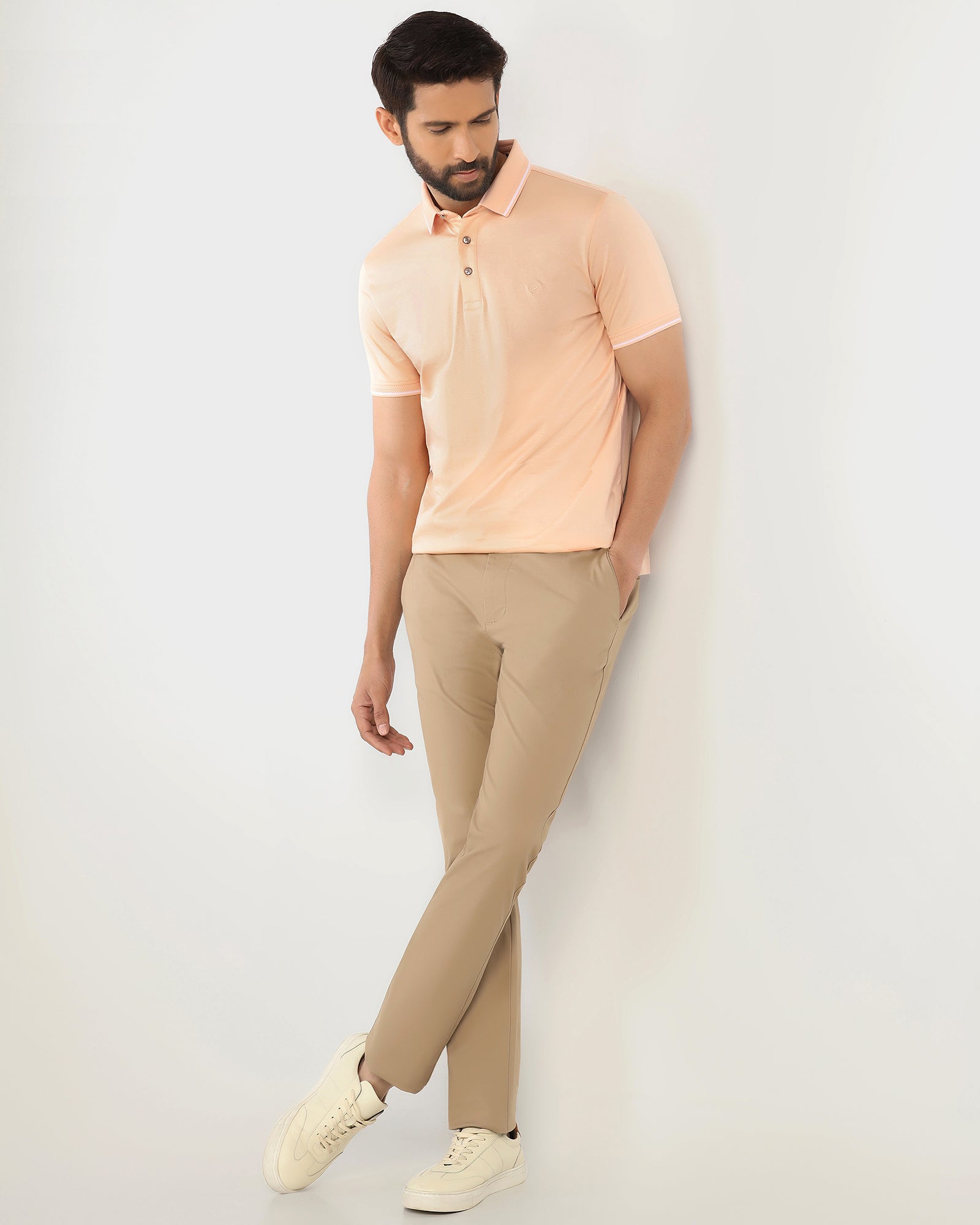 Polo Peach Solid T-Shirt - Orion