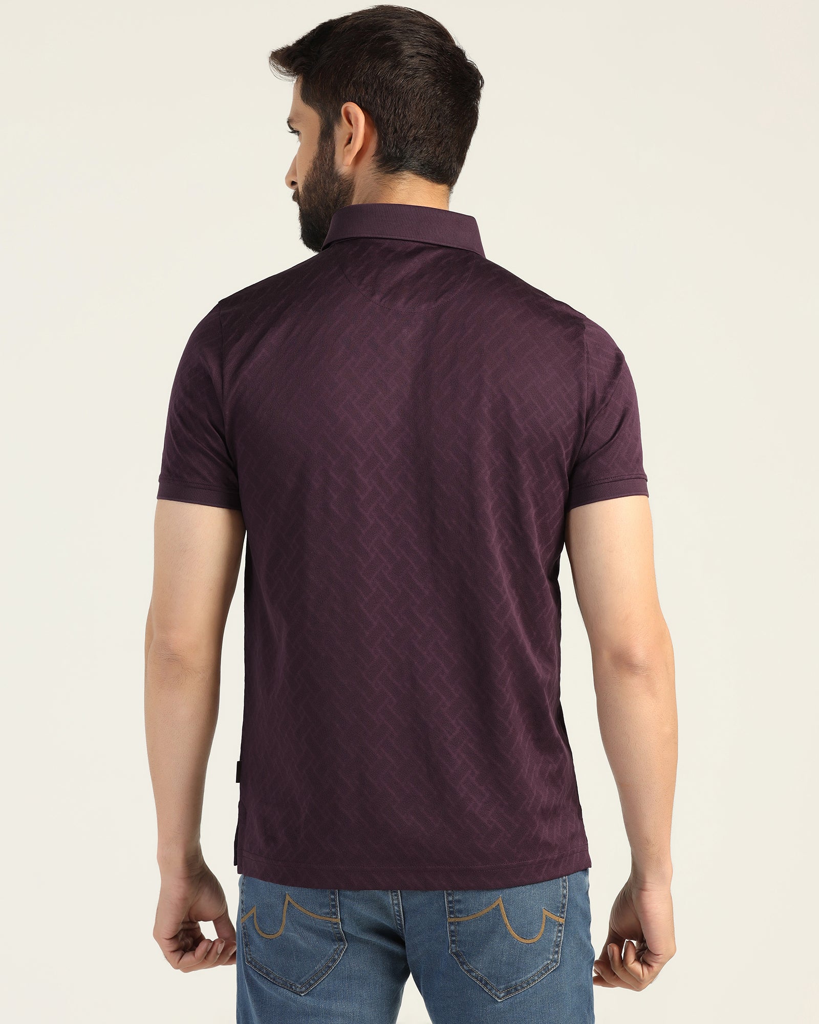 Polo Purple Textured T-Shirt - Blade