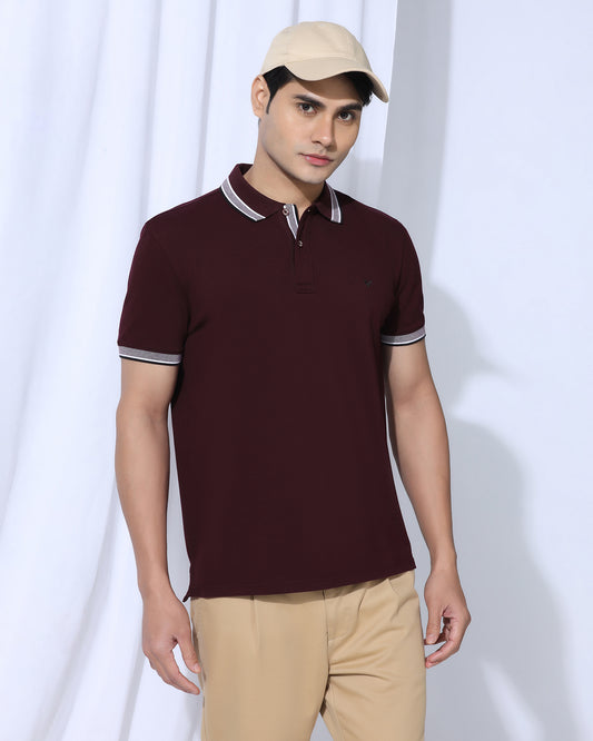 Polo Wine Solid T-Shirt - Taurus