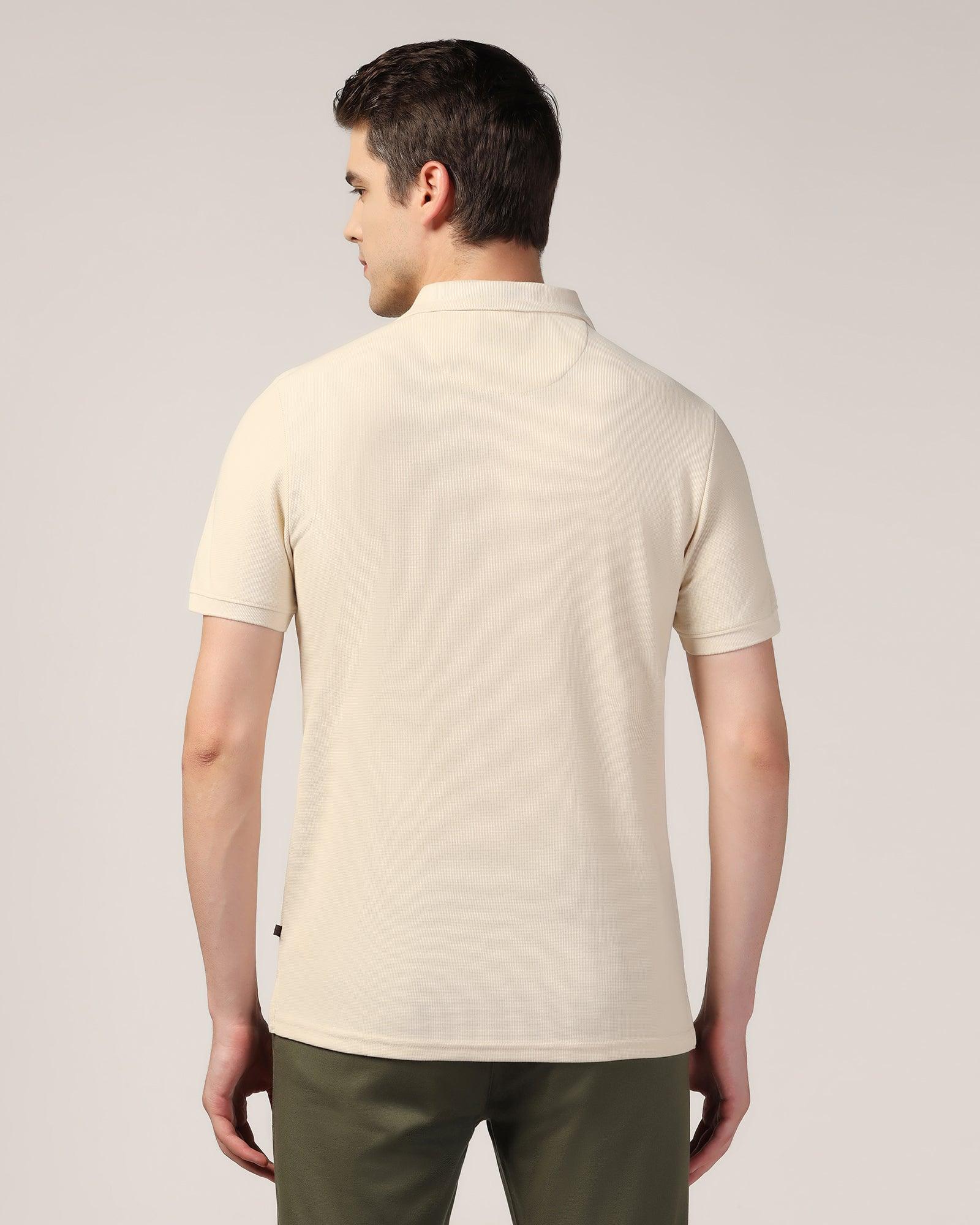 Polo Beige Solid T-Shirt - Jacob - Blackberrys